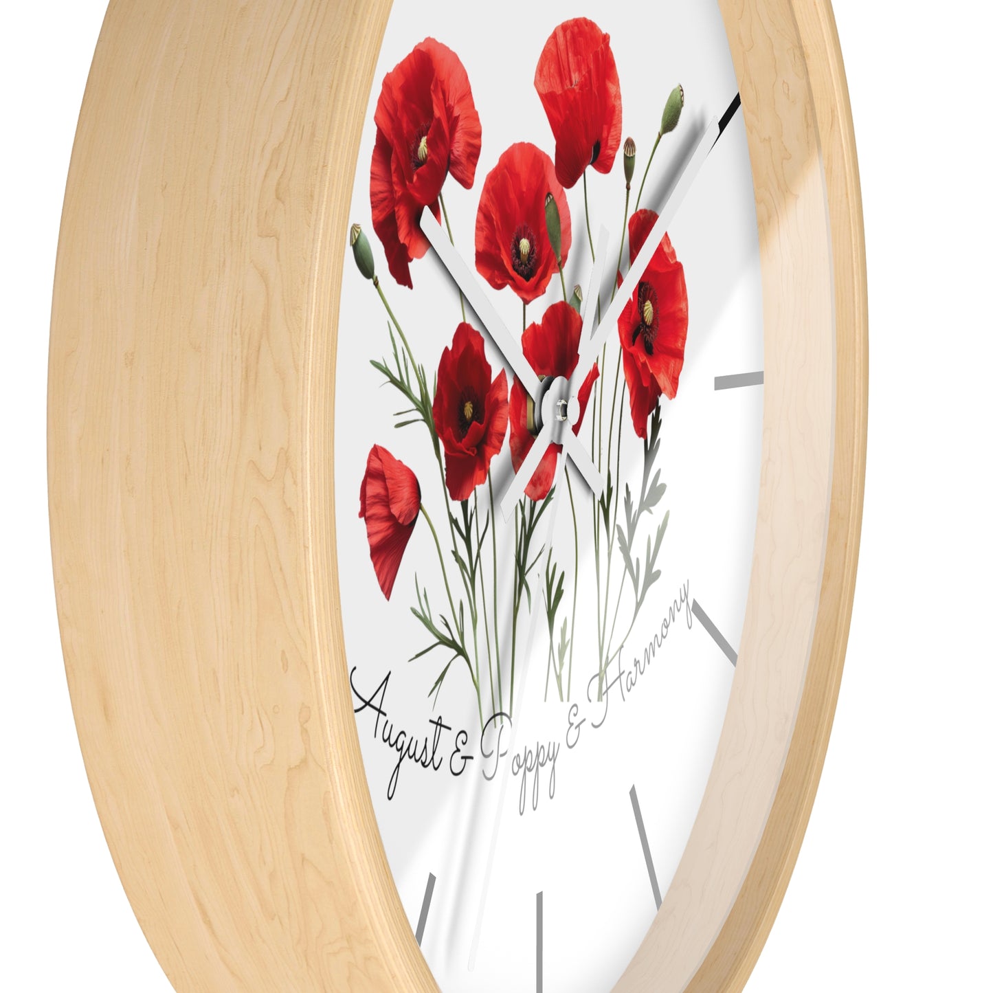 Happy Birthday August, Poppy - Wall Clock