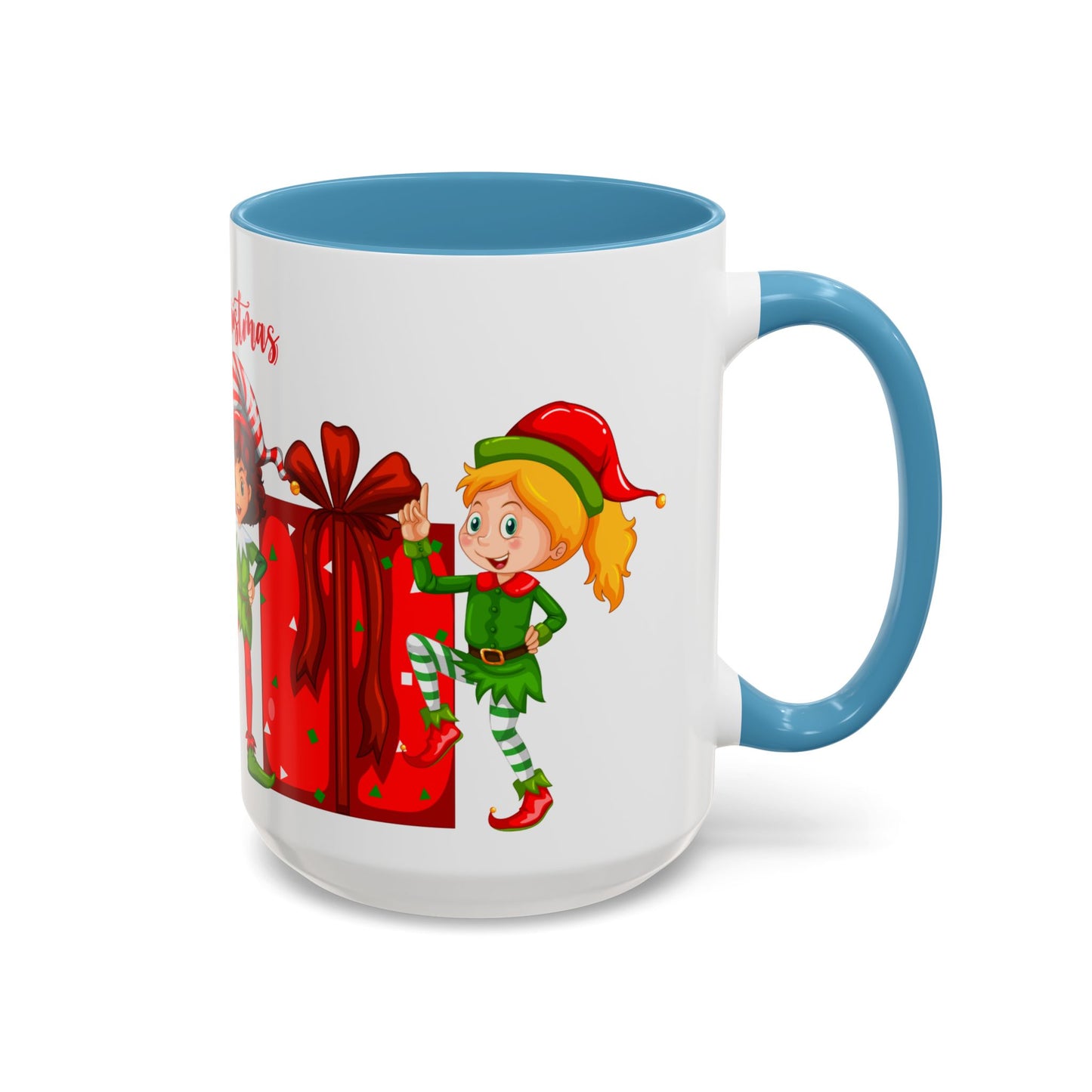 Elves, Merry Christmas - Accent Coffee Mug (11, 15oz) - 10360