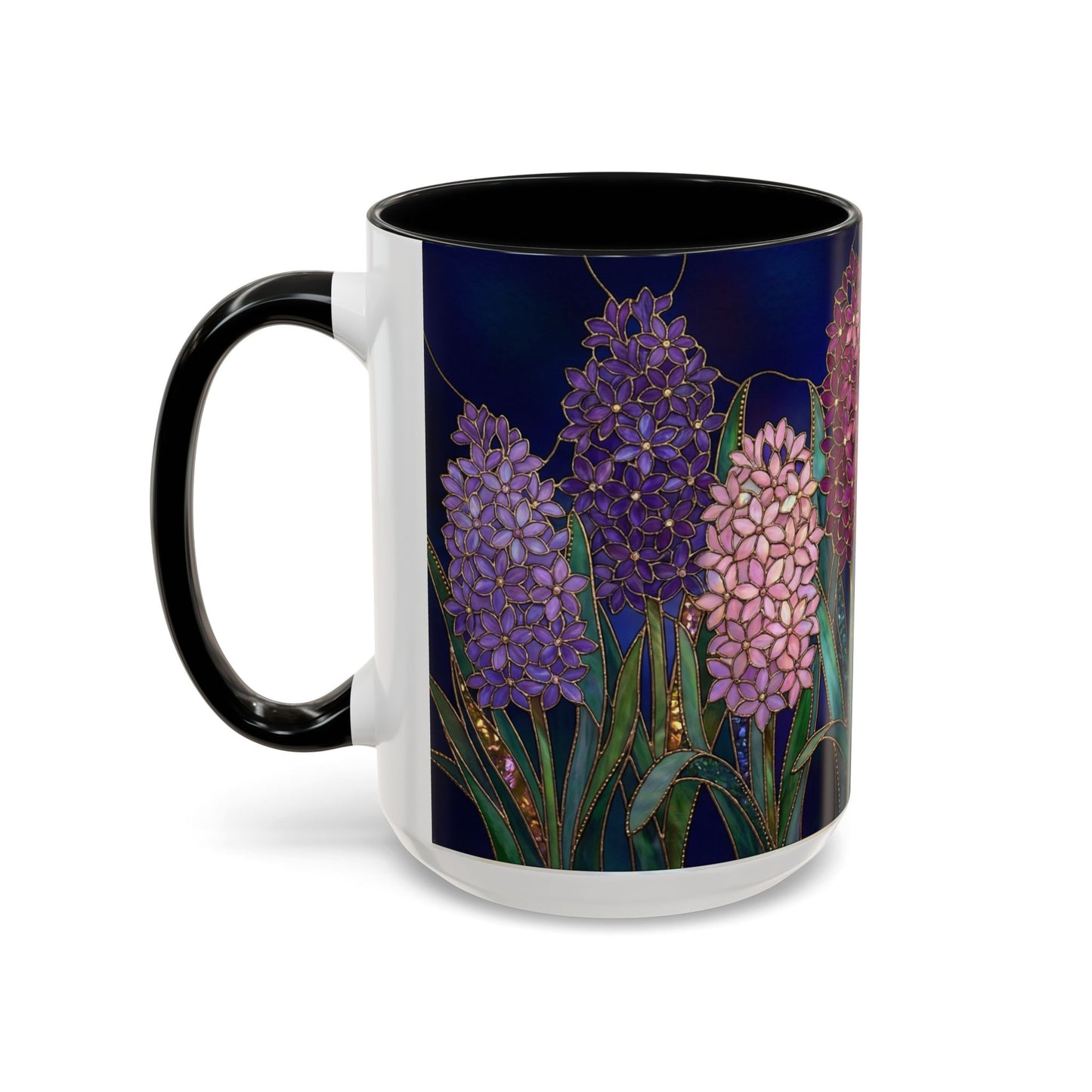 Hyacinth Floral Coffee Mug — Stained Glass Design (11/15 oz) - 14570