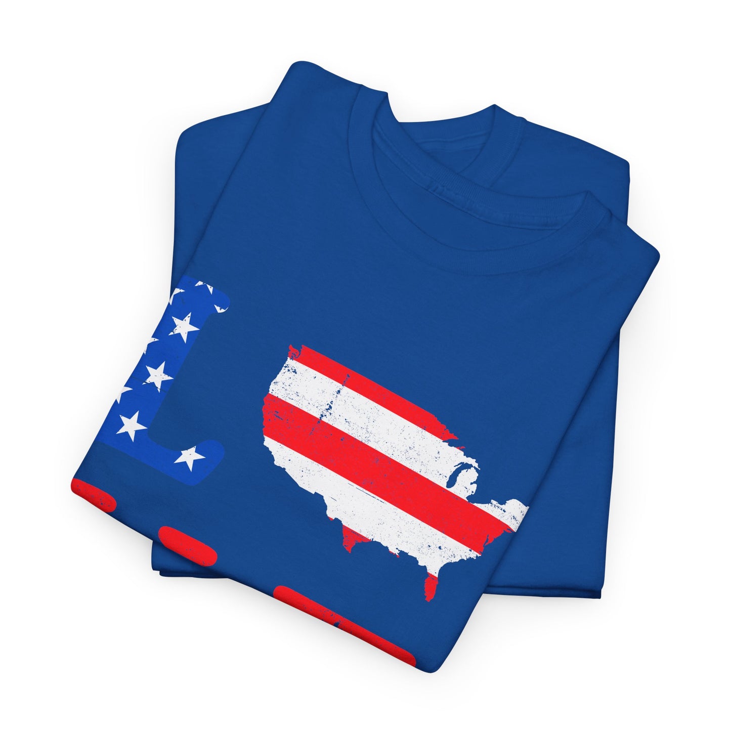 Patriotic Love Tee | Unisex Heavy Cotton T-Shirt, USA Love Shirt, 4th of July Gift, Casual Wear, Independence Day Apparel - 13696