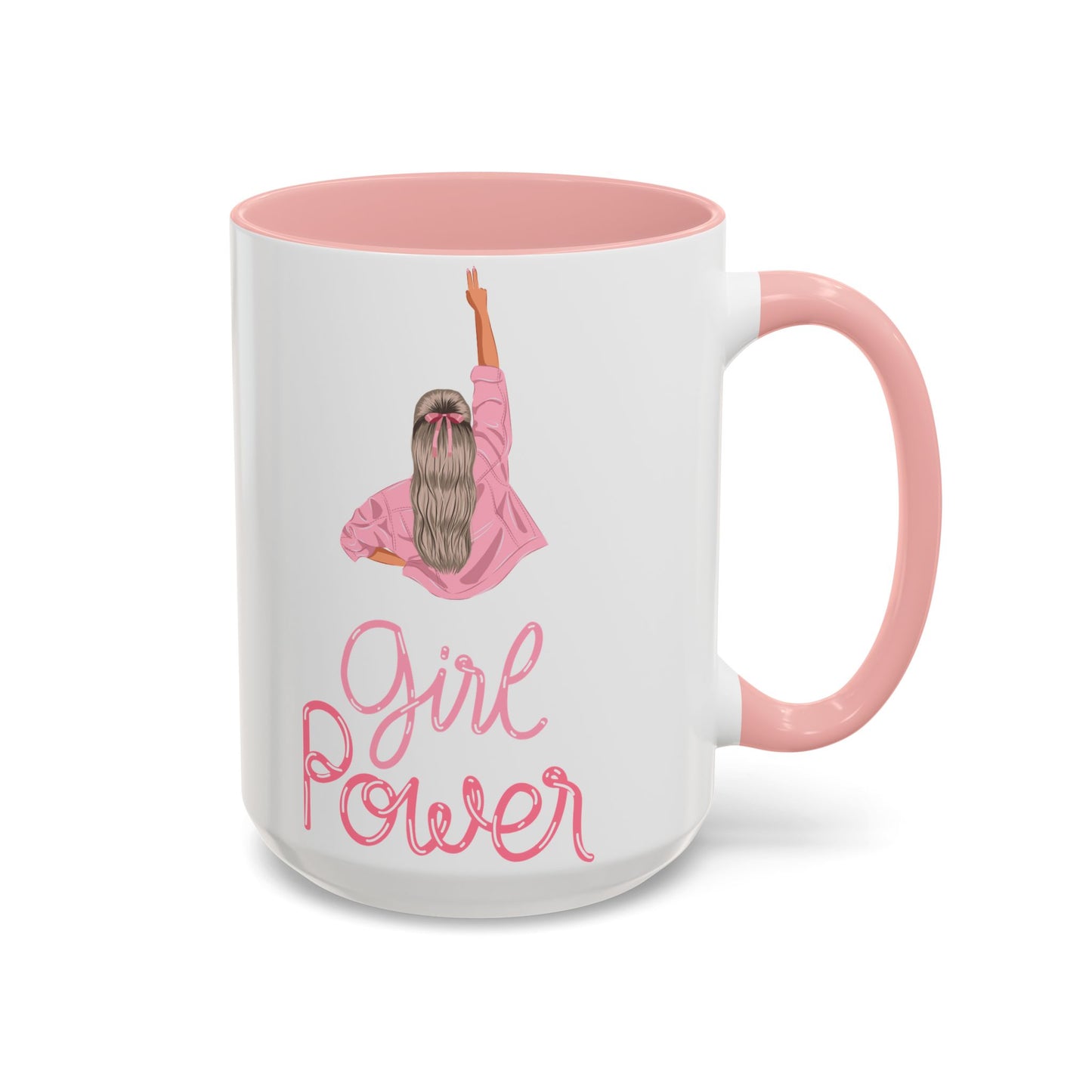 Girl Power Accent Coffee Mug - Inspirational Gift for Women, Motivational Drinkware, Empowerment, Birthday, Self-Care - 14076