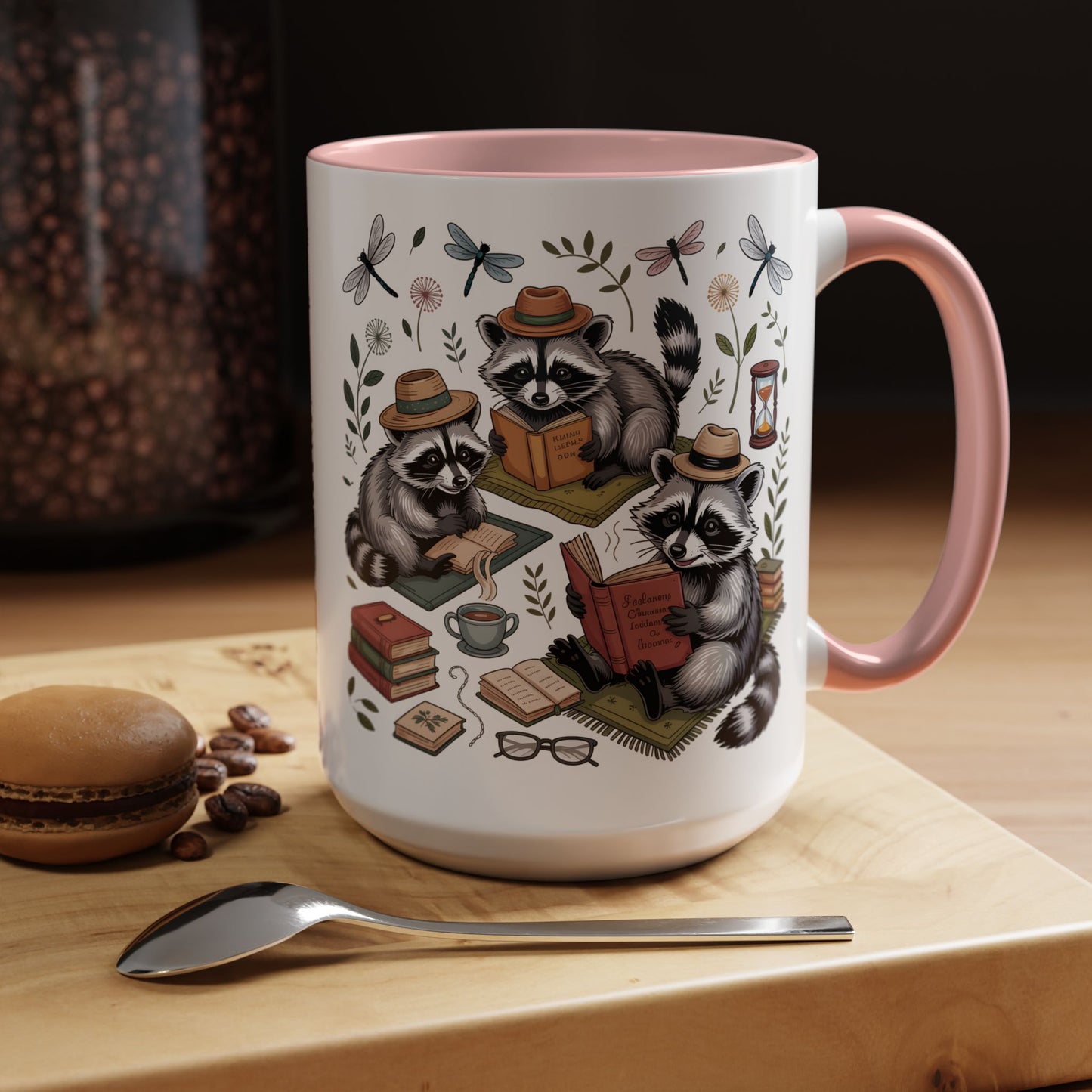 Raccoons Love Books Mug – Cute Reading Coffee Mug Gift for Book Lovers (11oz / 15oz) - 14801