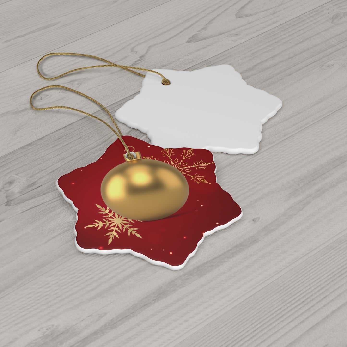 Golden Elegance - Ceramic Ornament, 4 Shapes