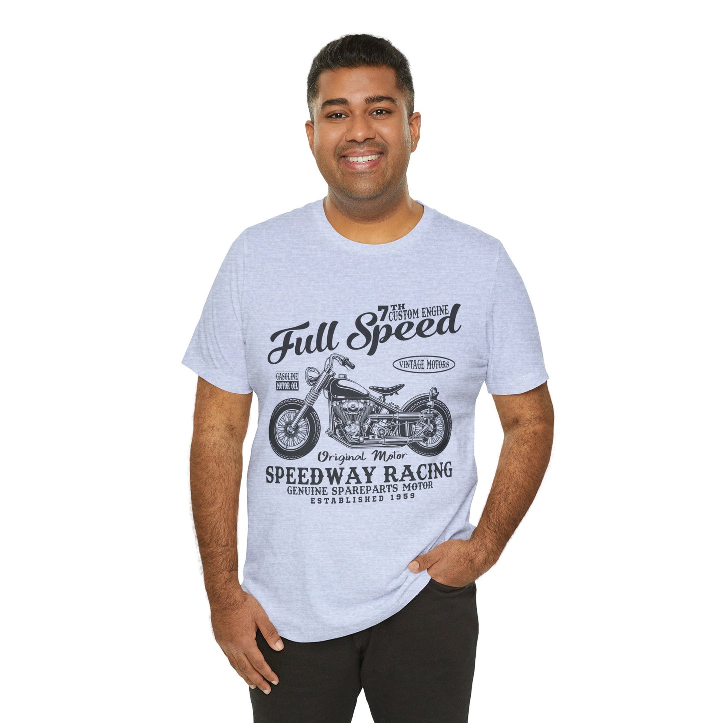 Full Speed, Vintage Motors - Unisex Jersey Short Sleeve Tee - 13297