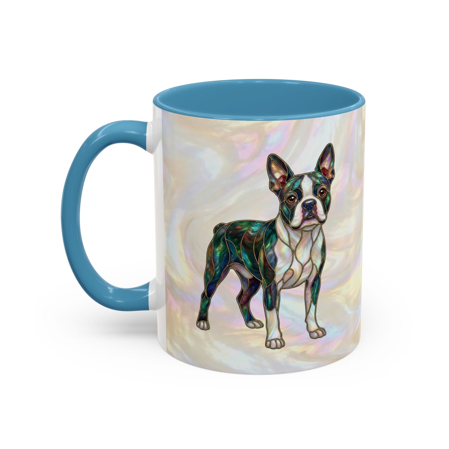 Boston Terrier Accent Coffee Mug — Stained Glass Design (11/15 oz) - 14620