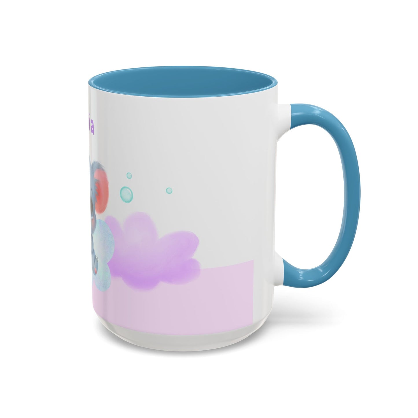 Cute Koala, Olivia, Name Customizable - Accent Coffee Mug (11, 15oz) - 11006