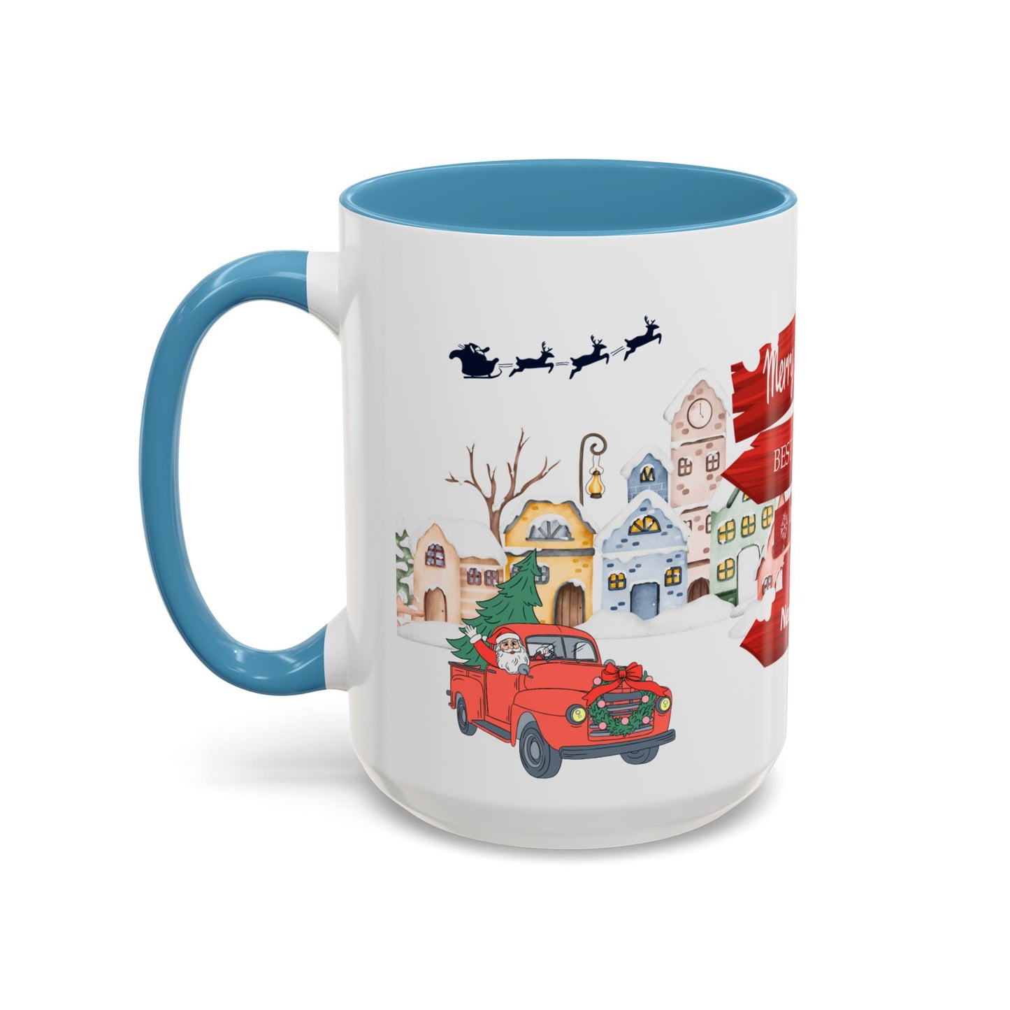 Merry Christmas - Accent Coffee Mug (11, 15oz)