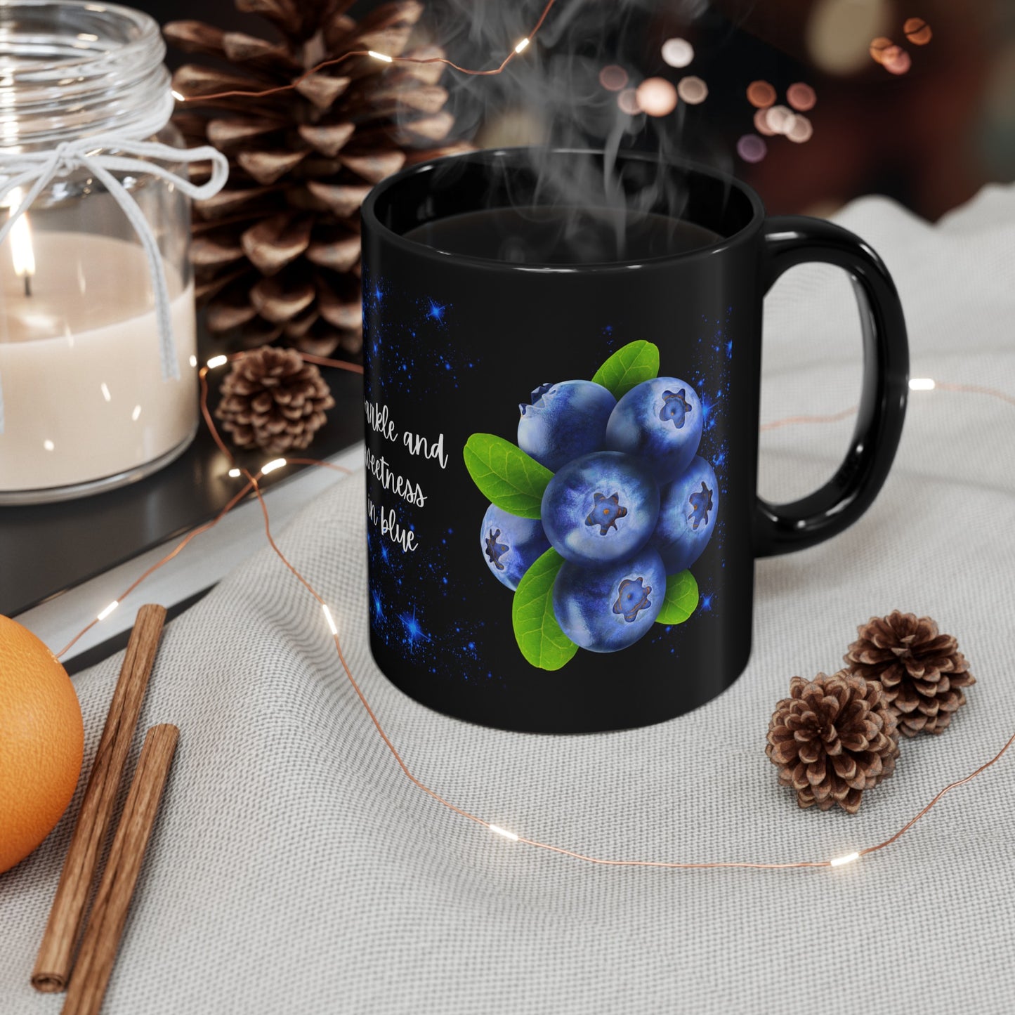 Sparkle & Sweetness in Blue - Black Mug (11oz, 15oz)