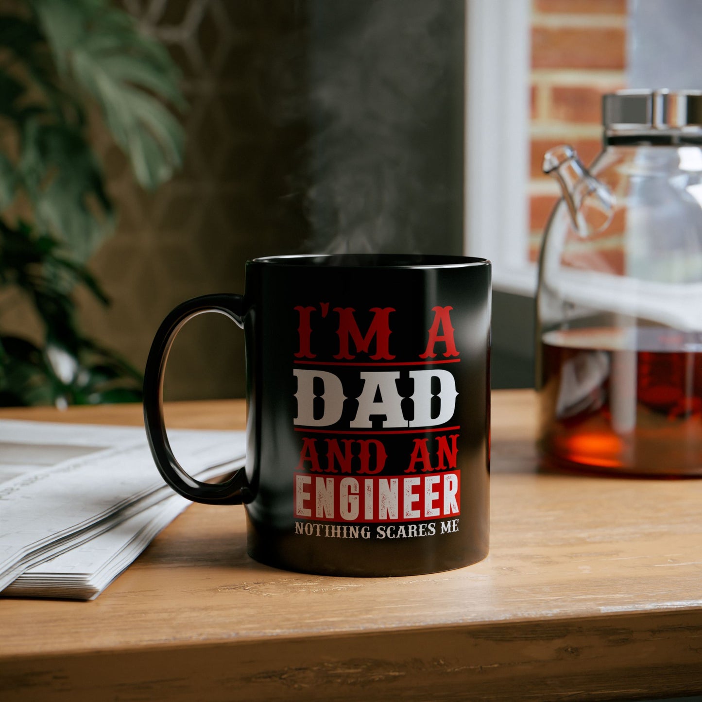 I'm A Dad & An Engineer, Nothing Scares Me  - Black Mug (11oz, 15oz) - 13543