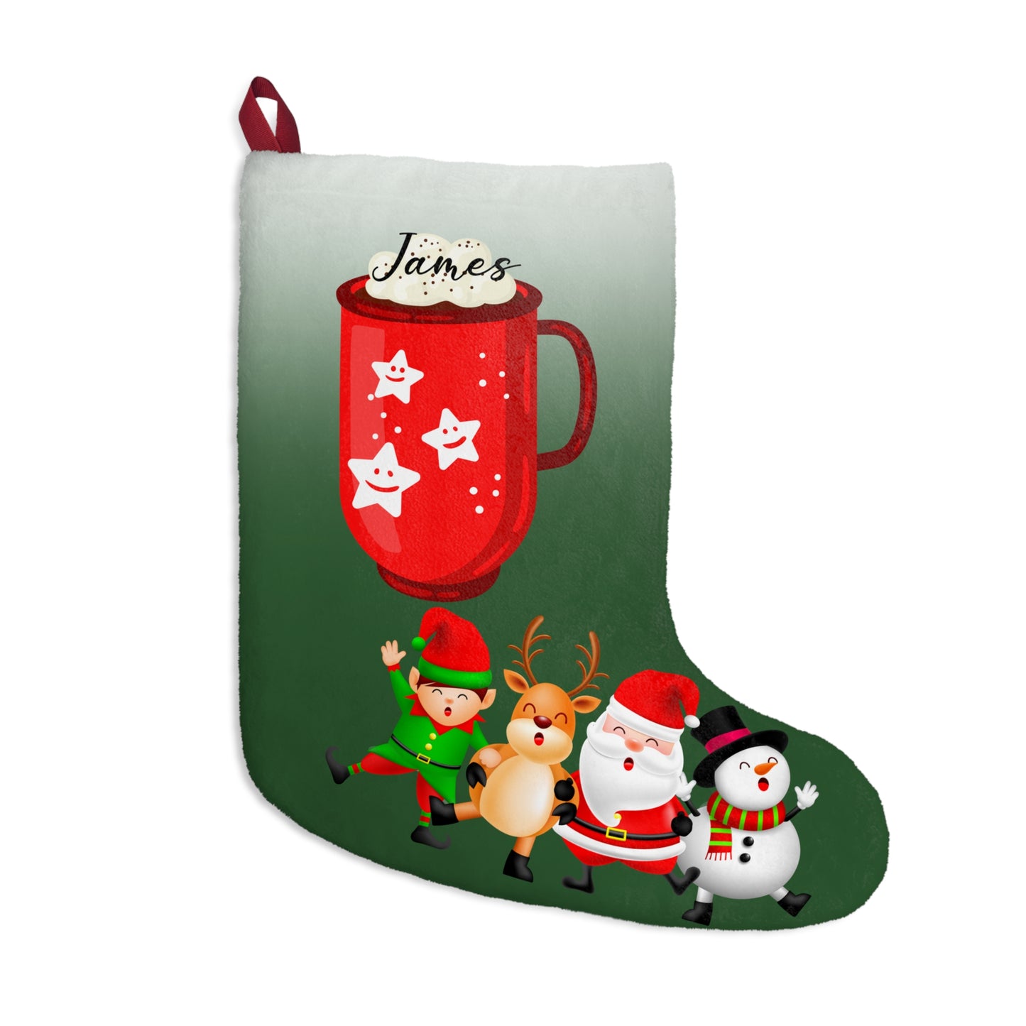 James, Hot Drinks, Customizable - Christmas Stockings - 10207