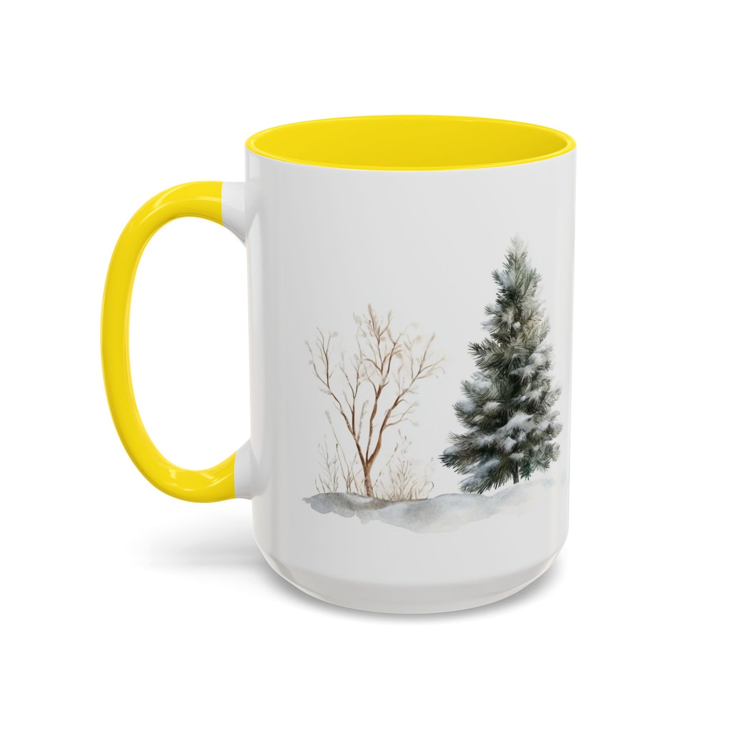 Winter Tree, Snowman & Puppy - Accent Coffee Mug (11, 15oz) - 10404