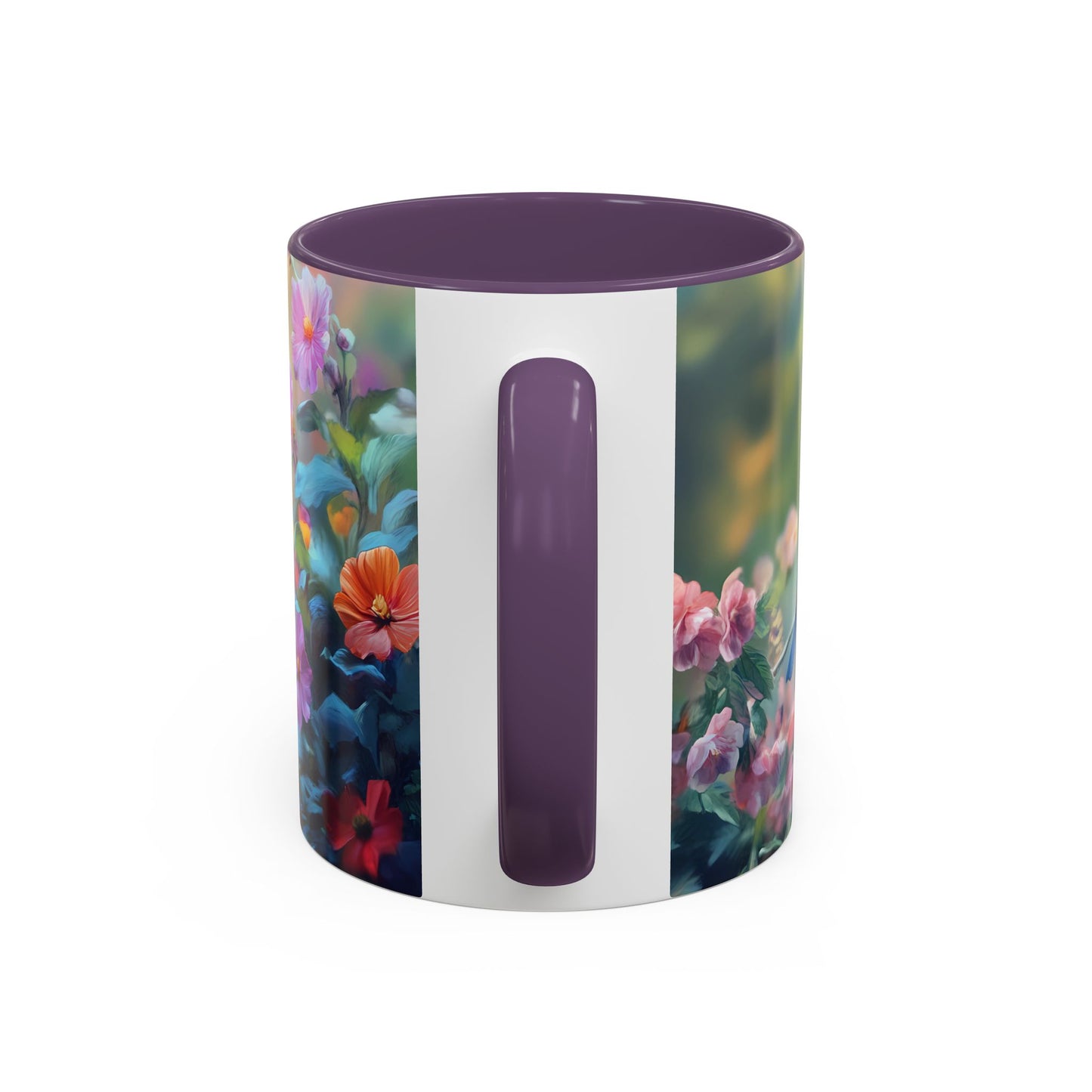 Charming Nature-Inspired Accent Coffee Mug with Colorful Birds & Flowers - 11913