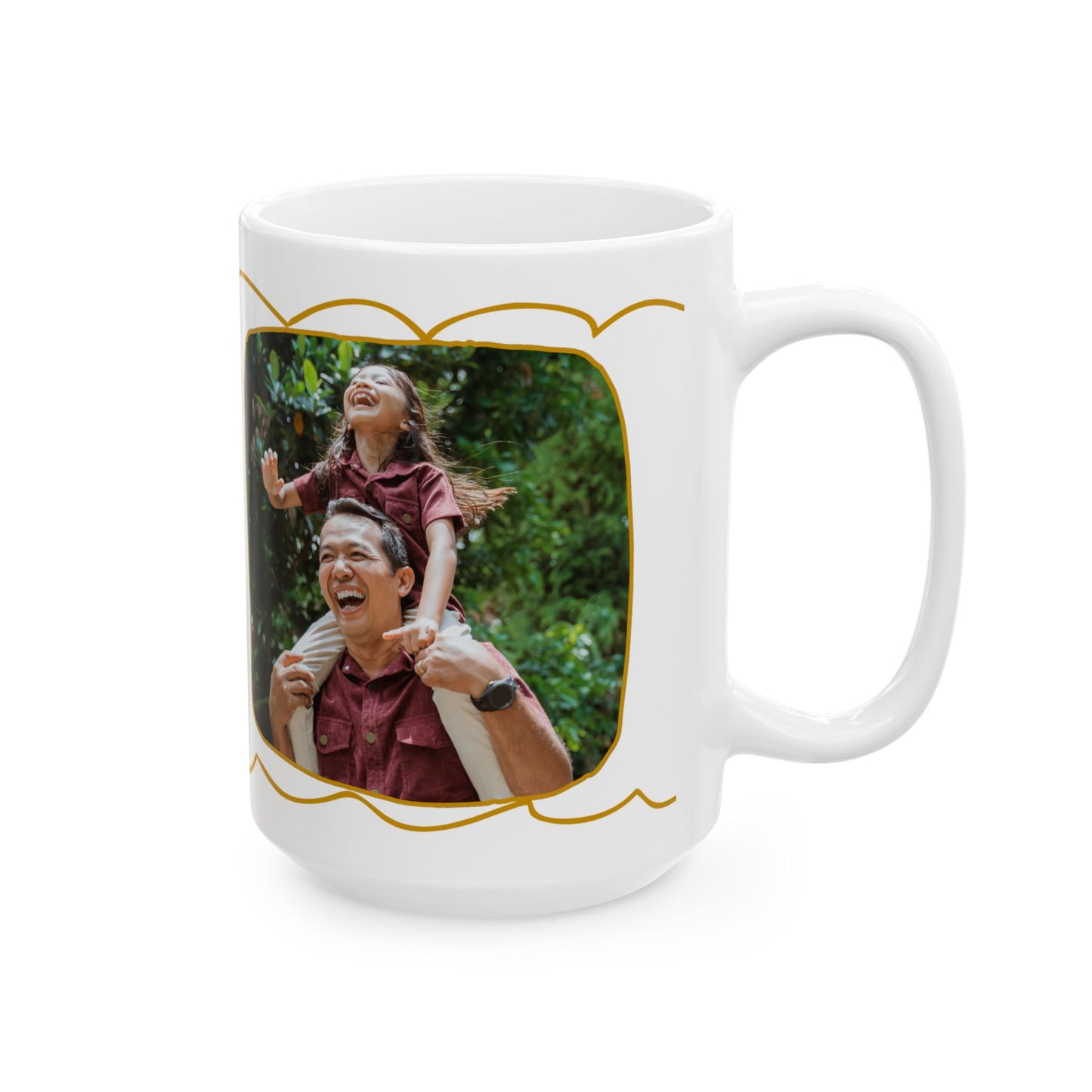 Best Dad Ever, Personalized Ceramic Mug, Fun Gift for Coffee Lovers, Custom Photo Mug - 14003