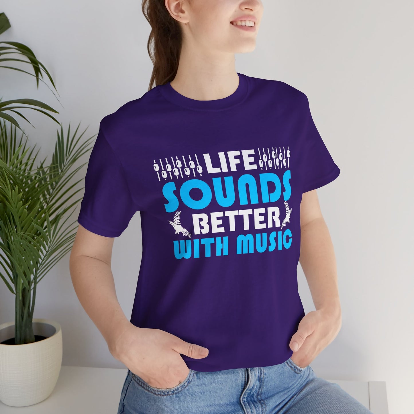 Life Sounds Better With Music - Unisex Jersey Short Sleeve Tee - 11794