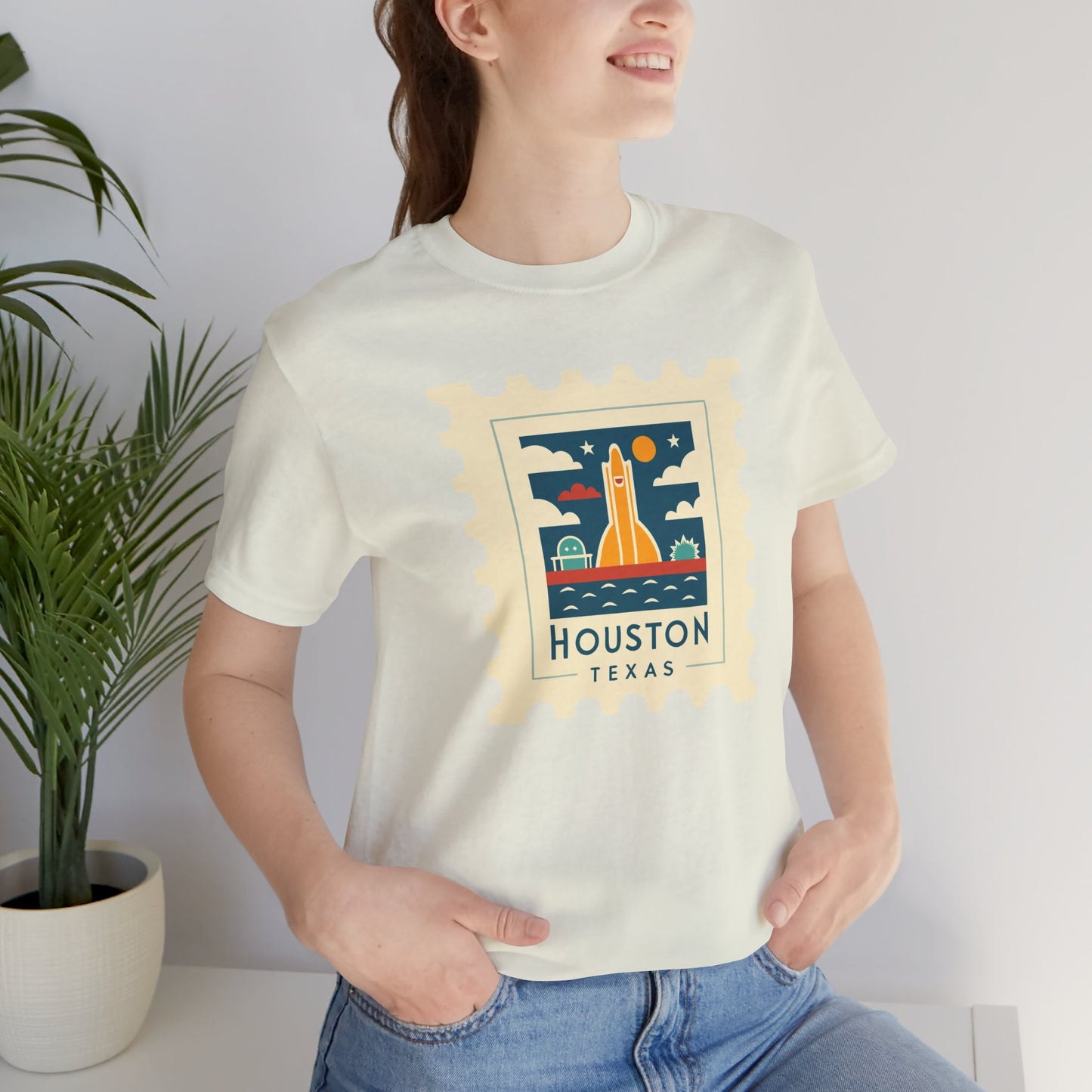 Houston Texas Retro Stamp Unisex Tee - Graphic T-Shirt for Casual Wear - 12143
