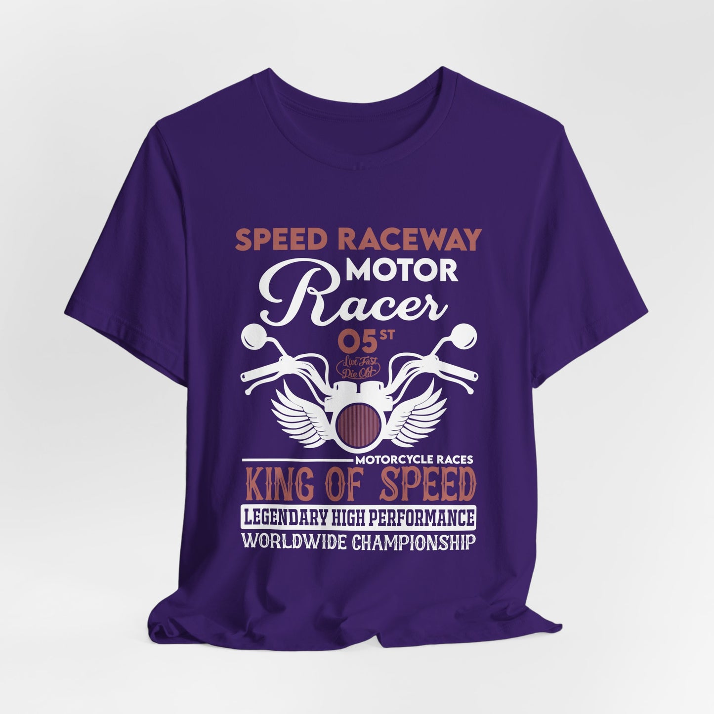 Speed Raceway, Motorcycle Races King of Speed - Unisex Jersey Short Sleeve Tee - 13105