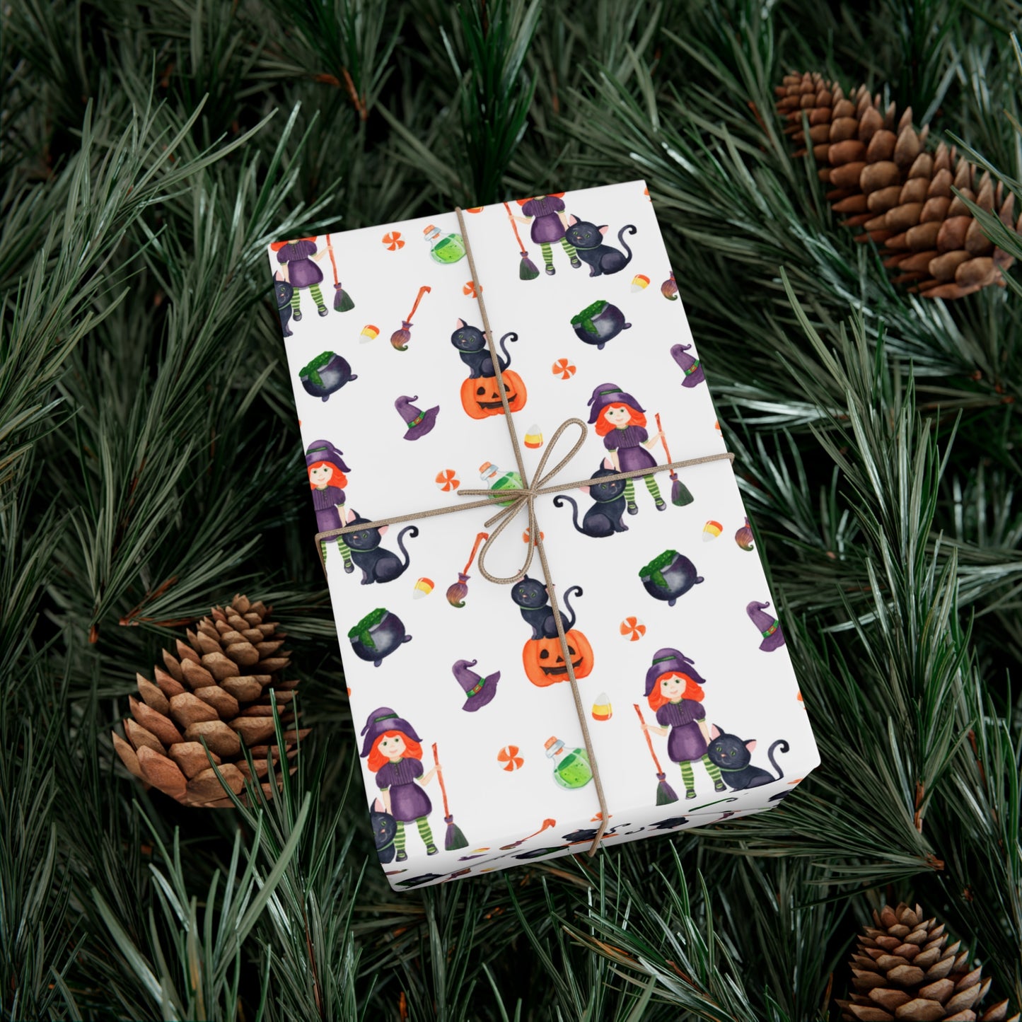 Halloween Girl with a Black Cat - Gift Wrap Papers - 13987