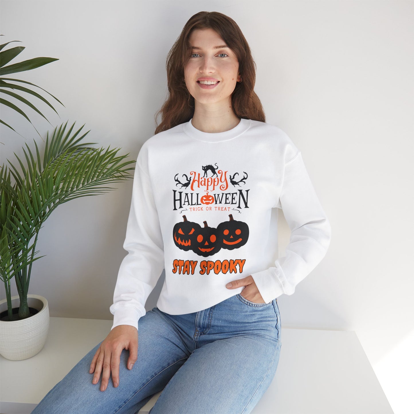 Happy Halloween, Stay Spooky - Unisex Heavy Blend™ Crewneck Sweatshirt