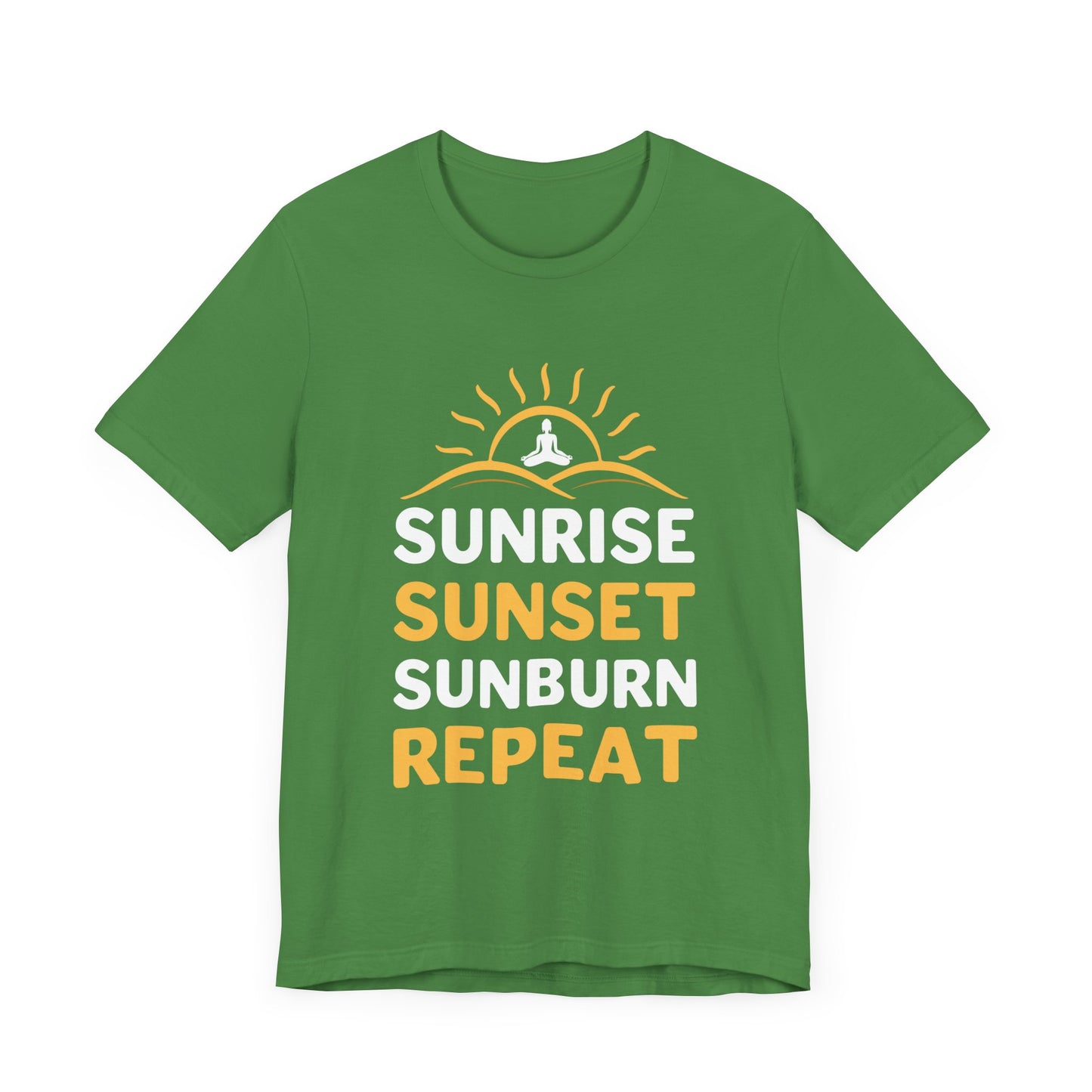 Yoga: Sunrise, Sunset, Sunburn, Repeat - Unisex Jersey Short Sleeve Tee