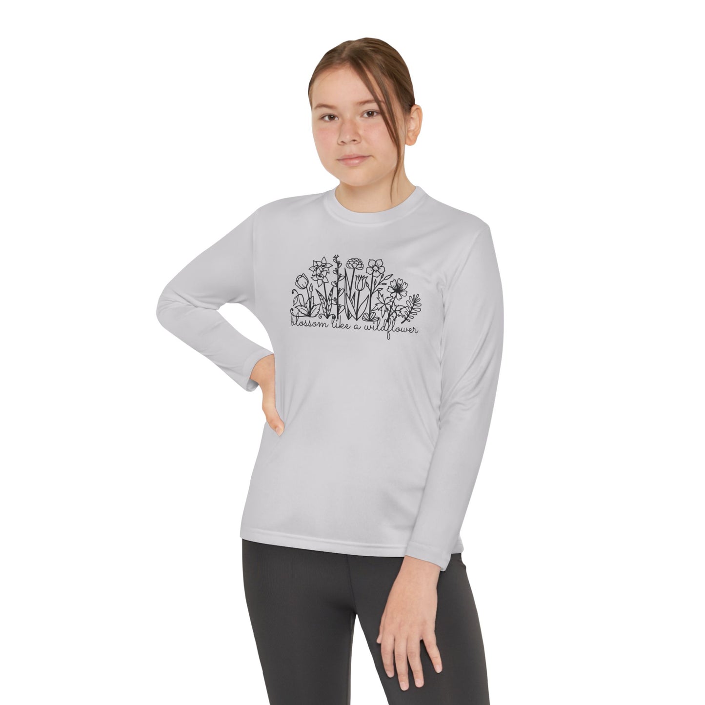 Blossom Like A Wildflower - Youth Long Sleeve Competitor Tee - 10104