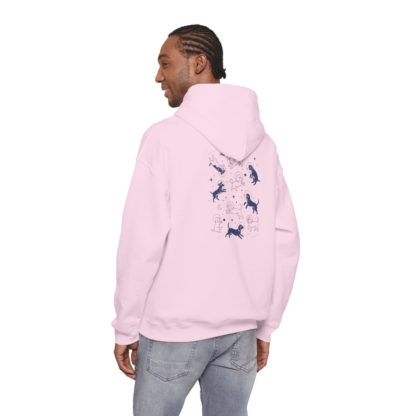Dog in Space Hoodie – Space Puppy Graphic Hooded Sweatshirt, Unisex Heavy Blend™ - 14679