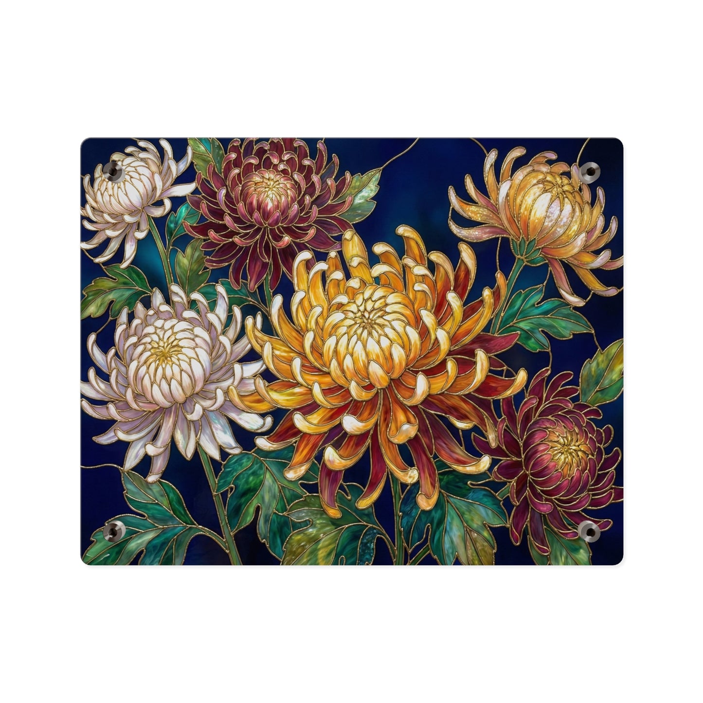 Chrysanthemum Acrylic Wall Art Panel — Floral Botanical Home Décor - 14609
