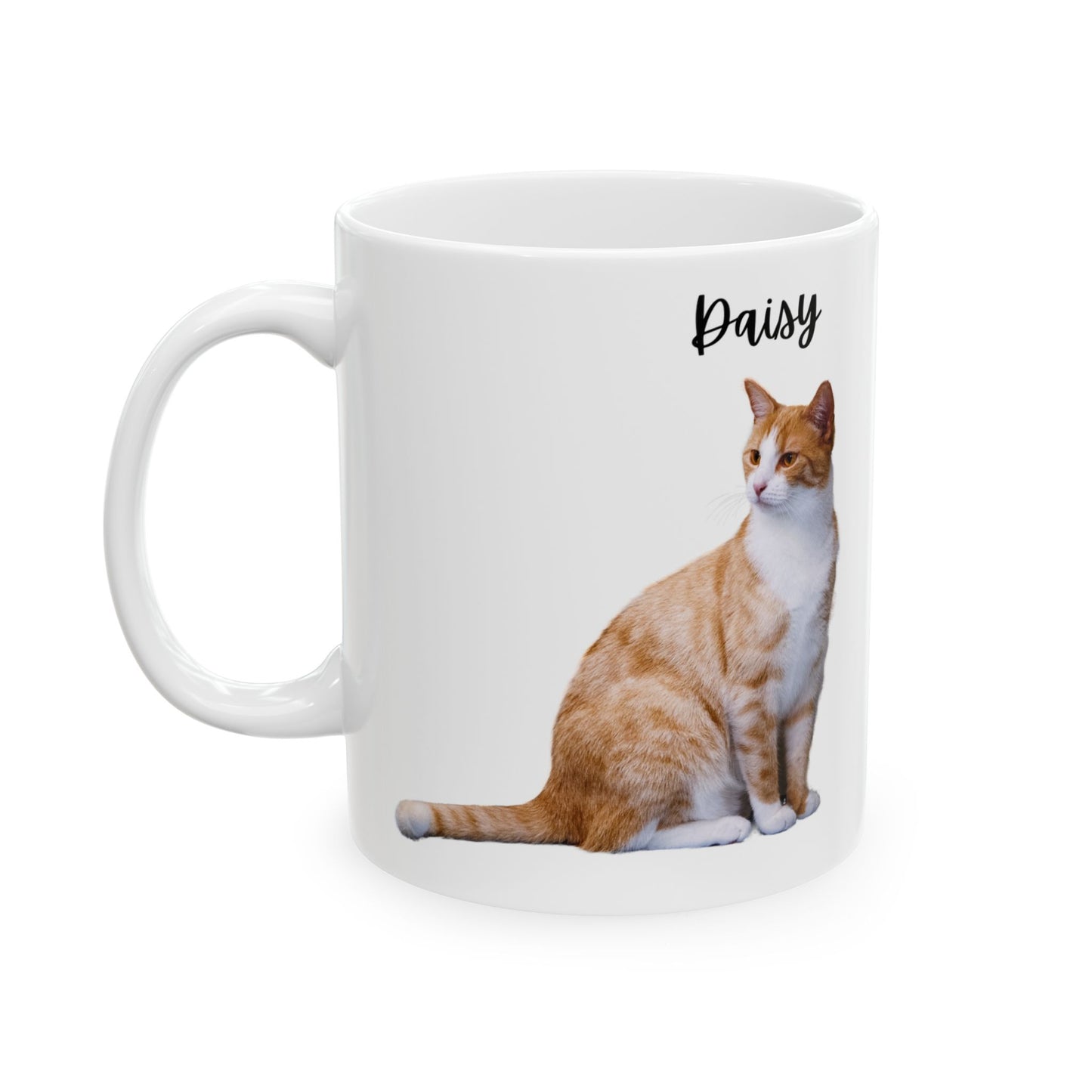 Personalized Cat Design Ceramic Mug, Custom Pet Mug, Gift for Cat Lovers, Cat Owner Coffee Cup, Cute Animal Mug - 14201