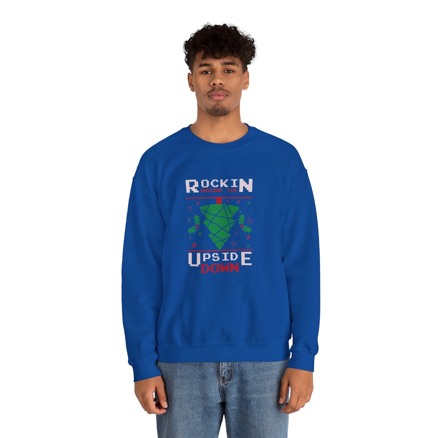 Rocking Around The Tree Upside Down - Unisex Heavy Blend™ Crewneck Sweatshirt