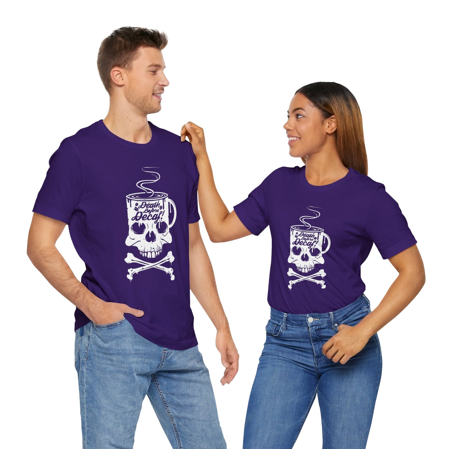 Death Before Decaf - Unisex Jersey Short Sleeve Tee - 12559