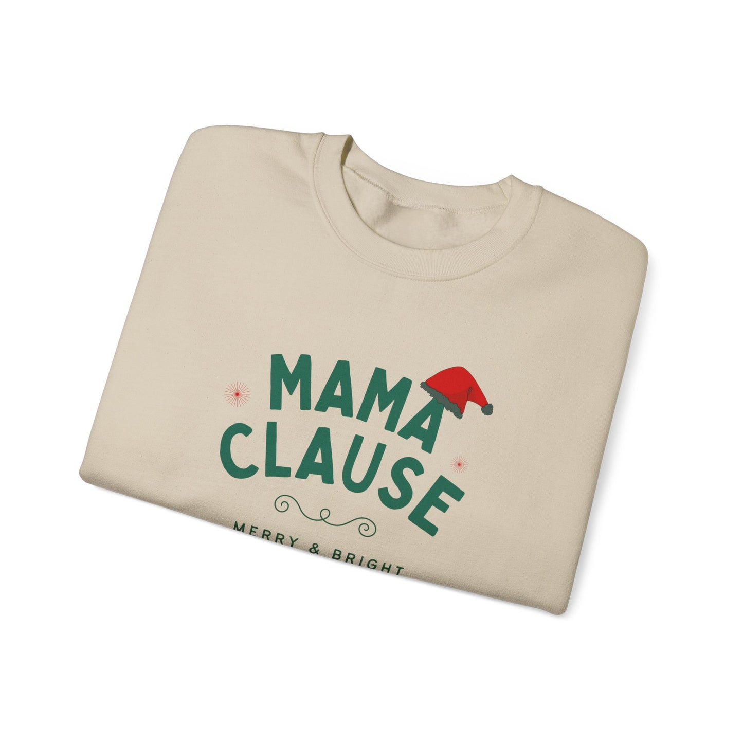 Mama Clause, Merry & Bright - Unisex Heavy Blend™ Crewneck Sweatshirt - 10468