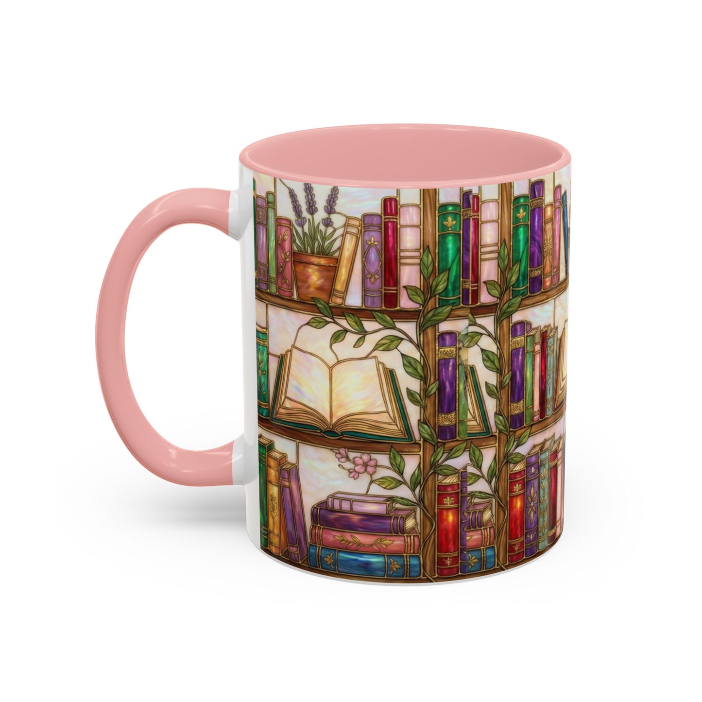 Bookish Accent Coffee Mug — Stained Glass Design (11/15 oz) - 14528
