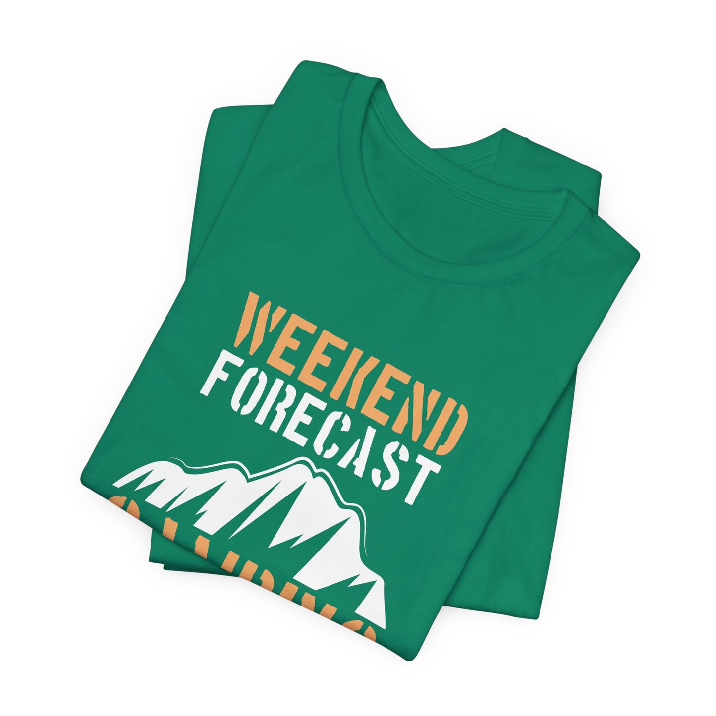Camping: Weekend Forecast, Camping With A Chance Of Cold Beer In My Hand - Unisex Jersey Short Sleeve Tee - 12570