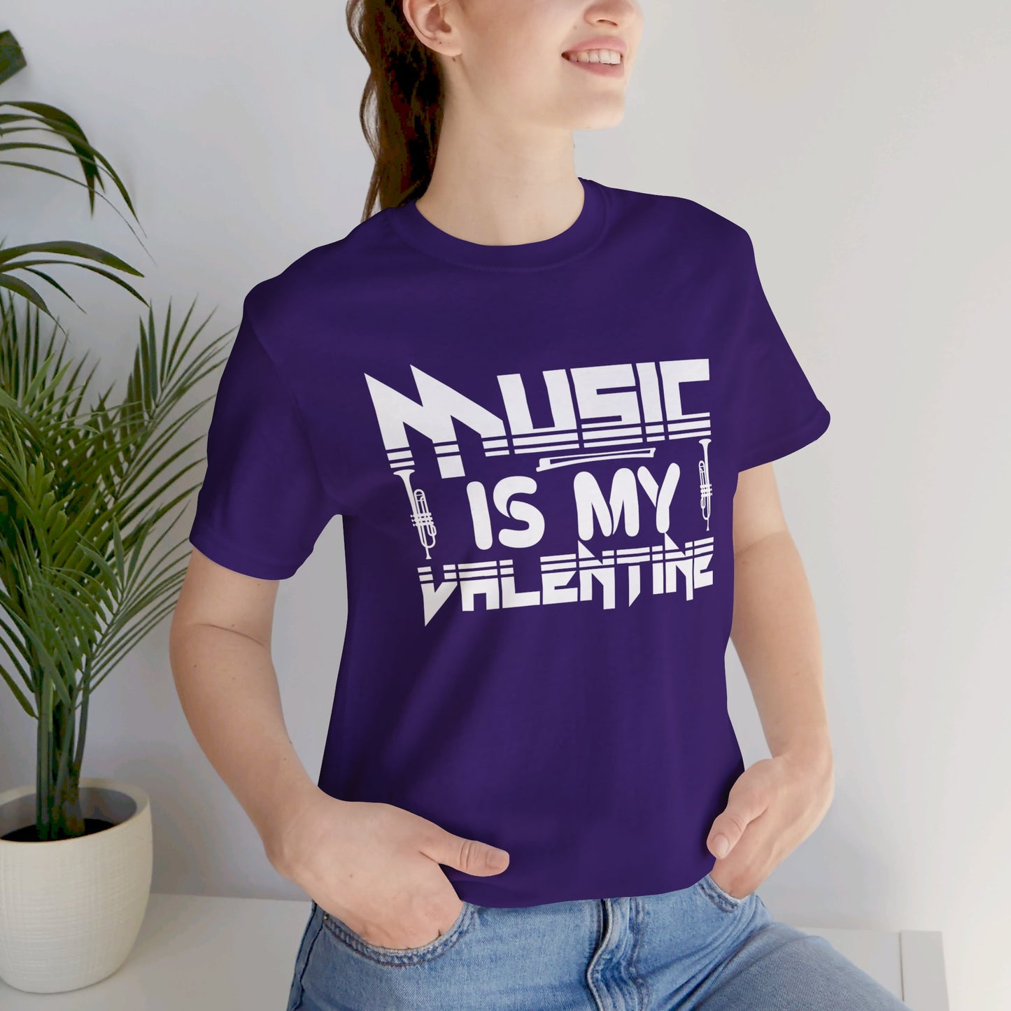 Music Is My Valentine - Unisex Jersey Short Sleeve Tee