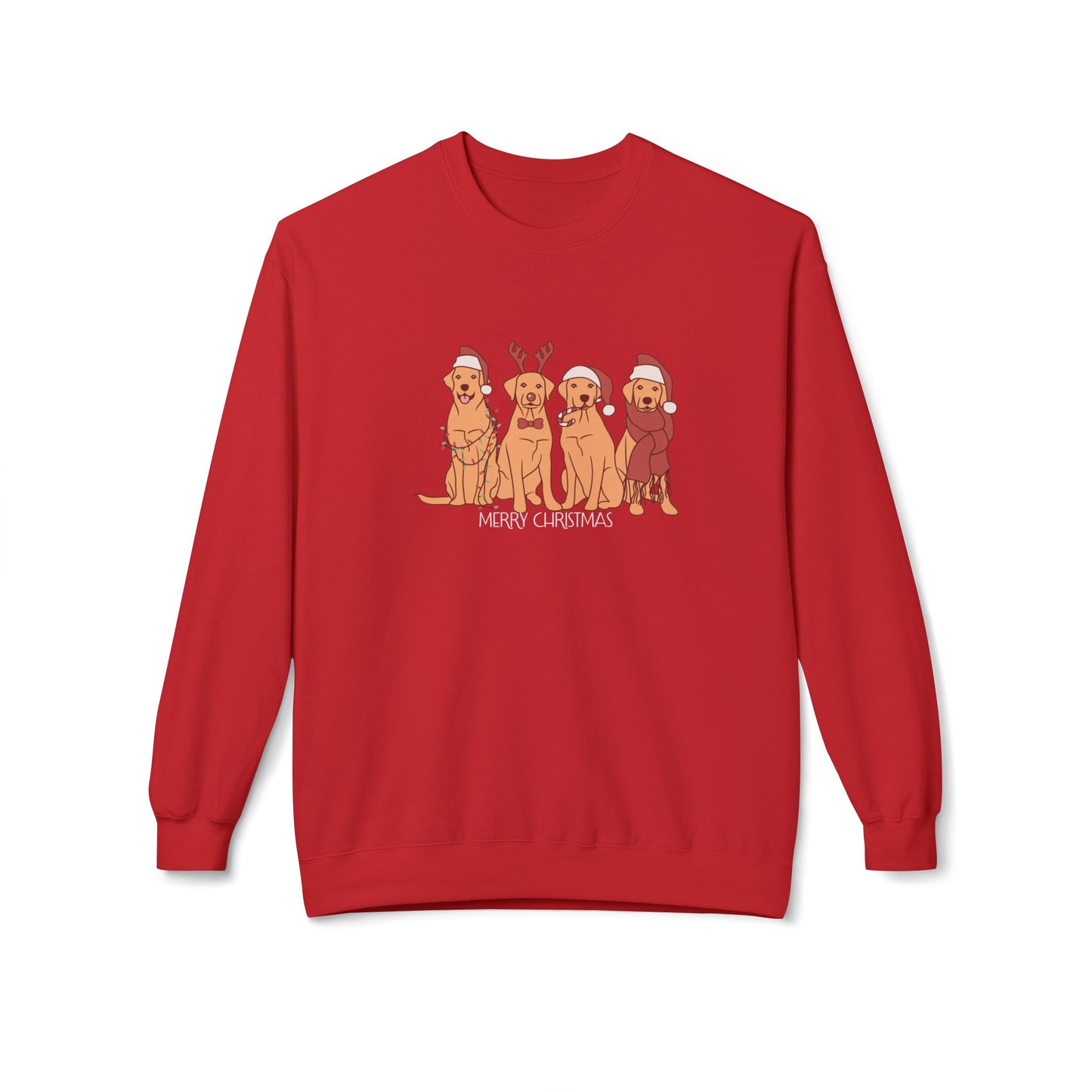 Dogs, Merry Christmas - Unisex Midweight Softstyle Fleece Crewneck Sweatshirt - 10268