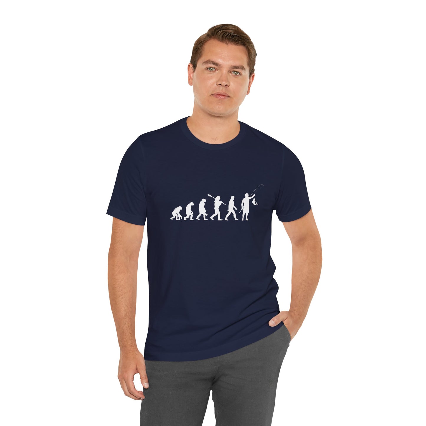 Fishing:  The Evolution of Angling - Unisex Jersey Short Sleeve Tee