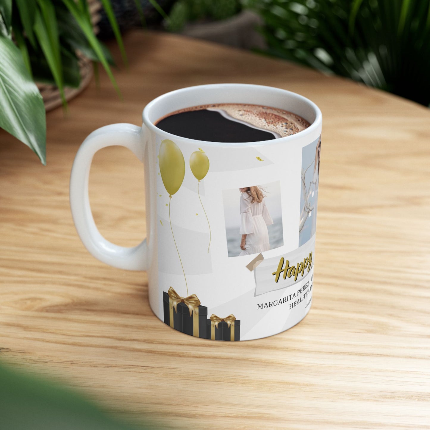 Happy Birthday Ceramic Mug - Personalized Gift for Friends, Family, Coffee Lovers, Celebrations - 13986