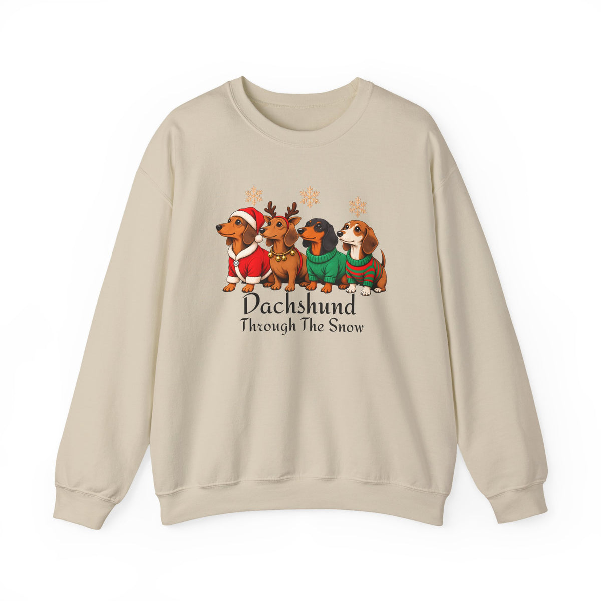 Dachshund Through the Snow Sweatshirt, Cute Christmas Dog Crewneck - 14566