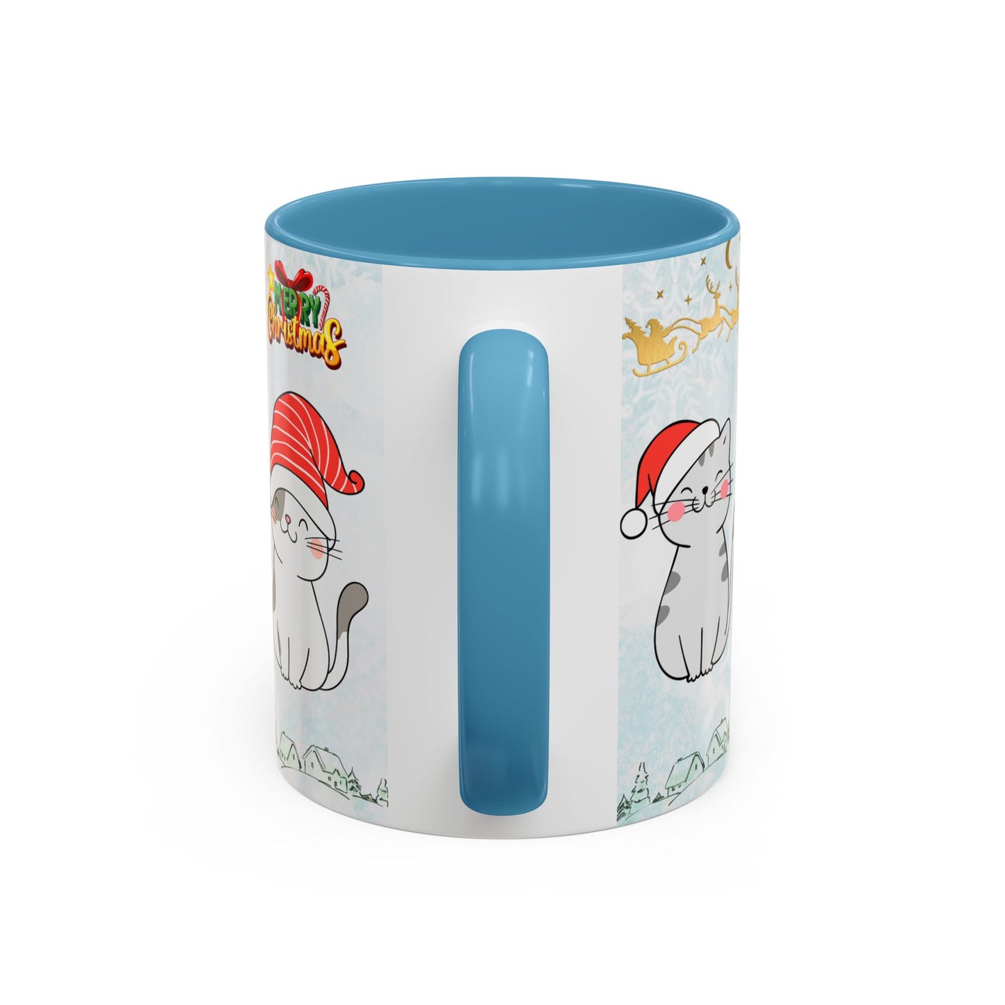 Merry Christmas, Cats - Accent Coffee Mug (11, 15oz)