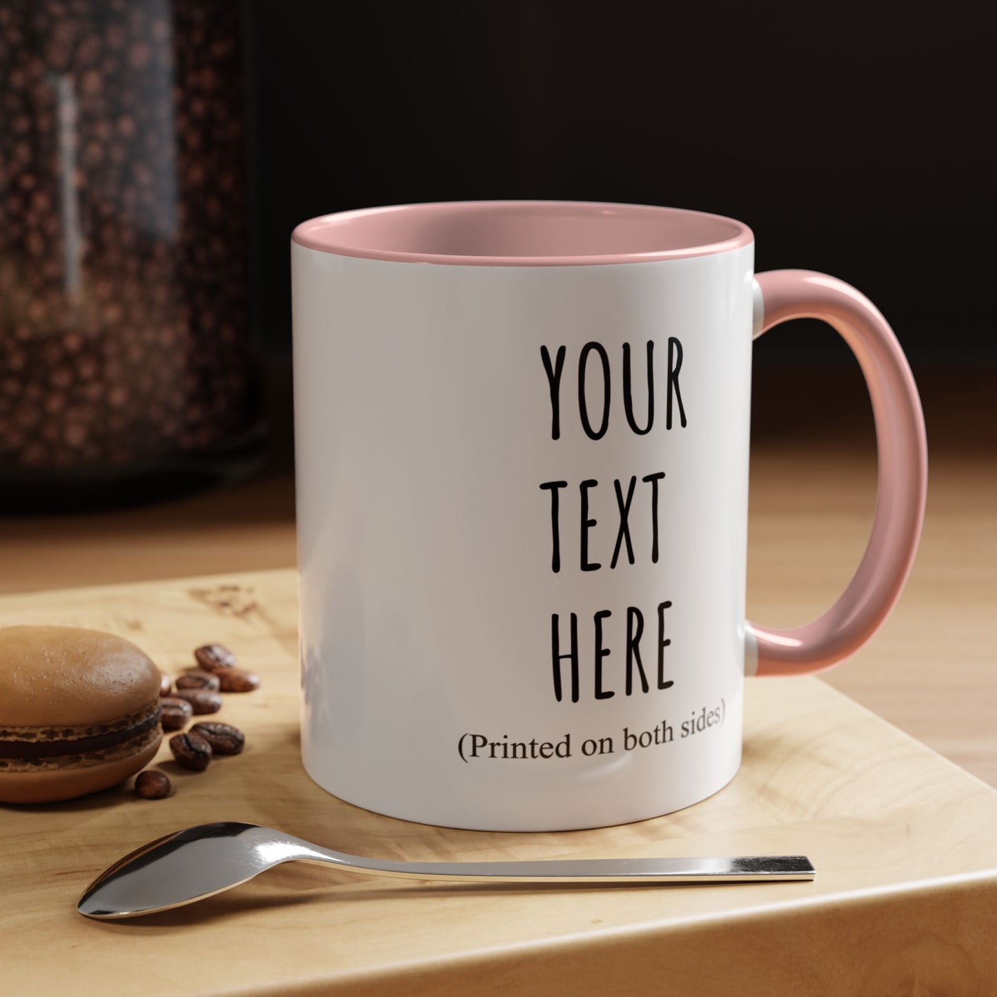 Personalized Accent Coffee Mug – Custom Text Printed Both Sides (11oz & 15oz) - 14676