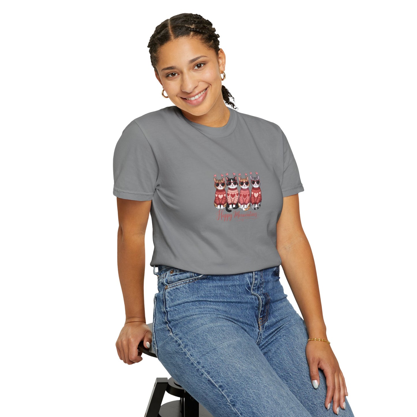Happy Meowentine’s Cat T-Shirt – Valentine Gift for Cat Lovers - 14742