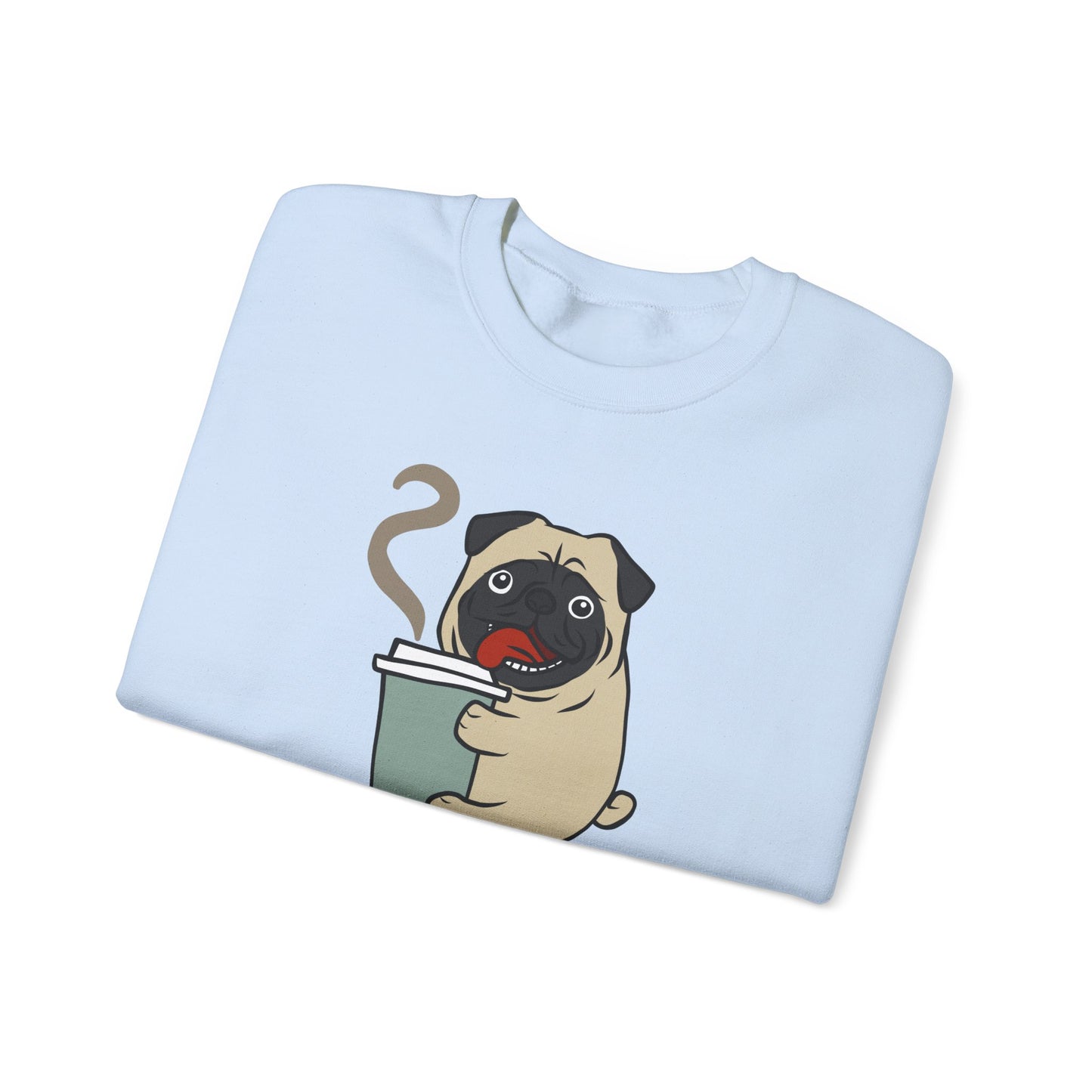 Pug, Coffee is Why I Got Out of Bed This Morning - Unisex Heavy Blend™ Crewneck Sweatshirt - 11317