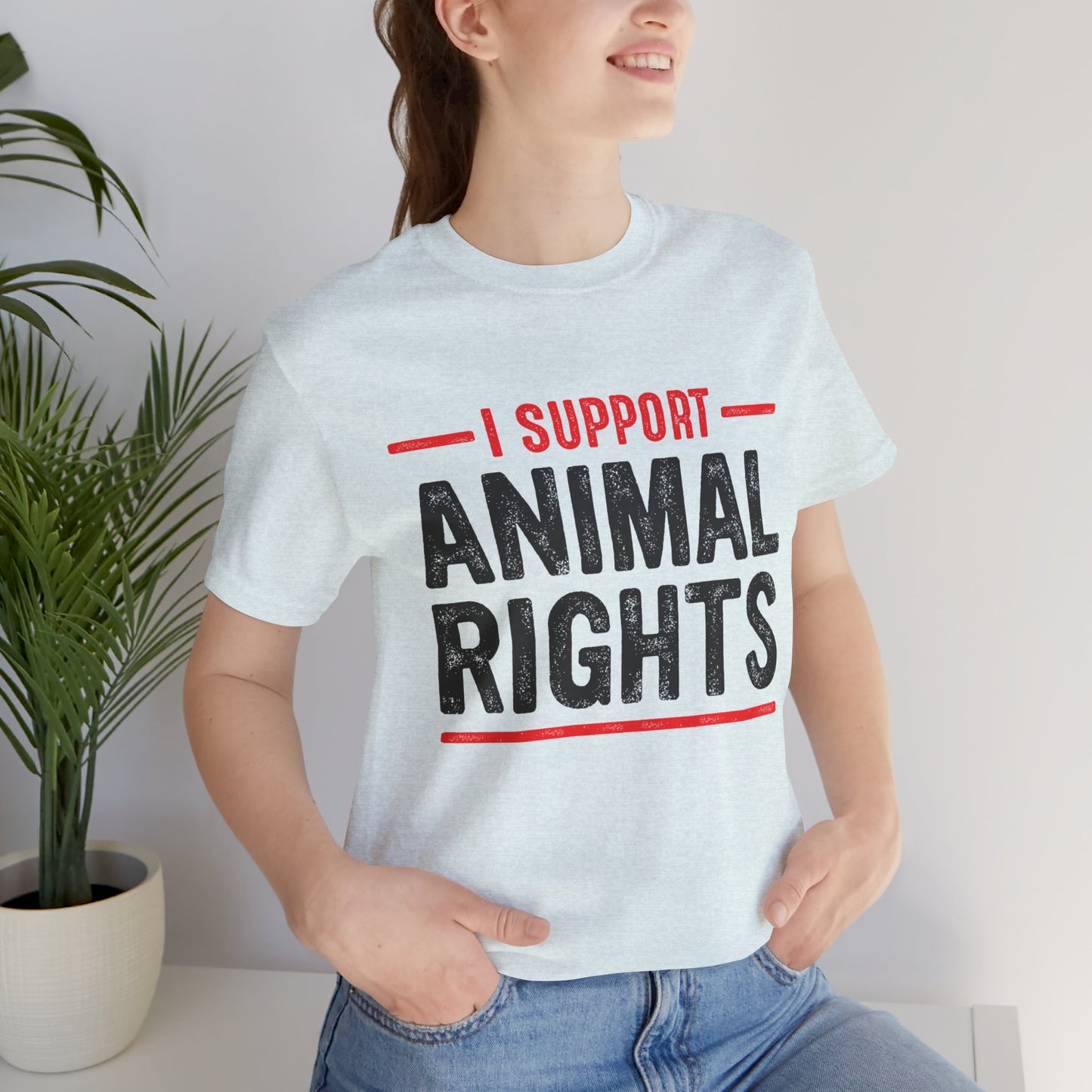 Vegan: I Support Animal Rights - Unisex Jersey Short Sleeve Tee