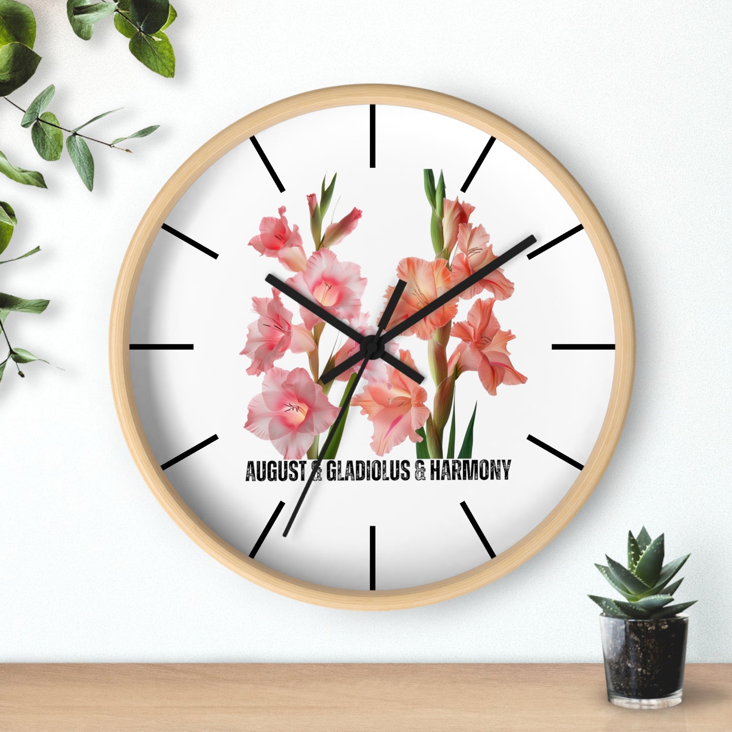 Happy Birthday August, Gladiolus - Wall Clock