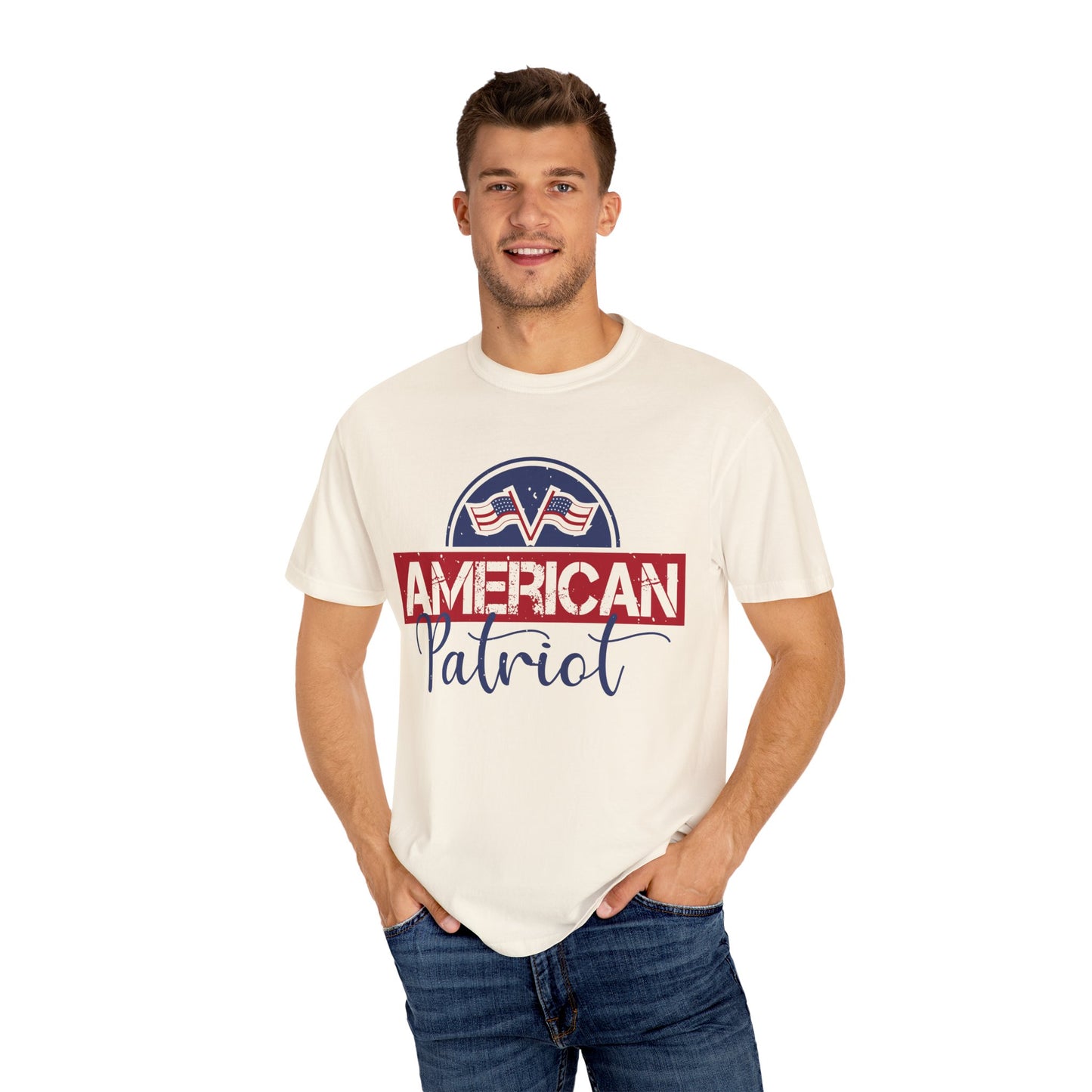 American Patriot Garment-Dyed T-Shirt, USA Pride Tee, 4th of July Shirt, Americana Apparel, Unisex Casual Wear - 13813