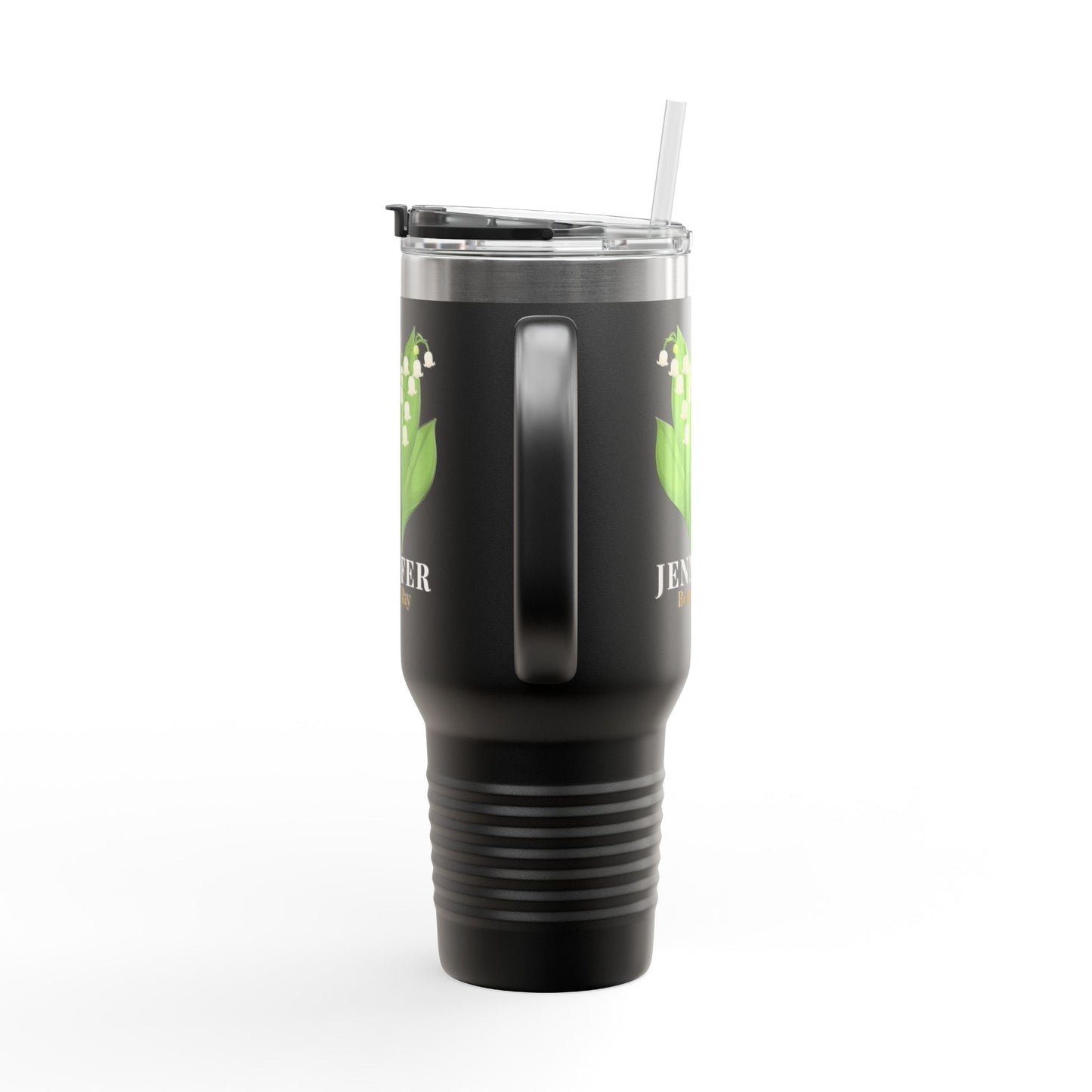 Personalized Lily of the Valley 40oz Tumbler | Custom Name Insulated Travel Mug - 14897