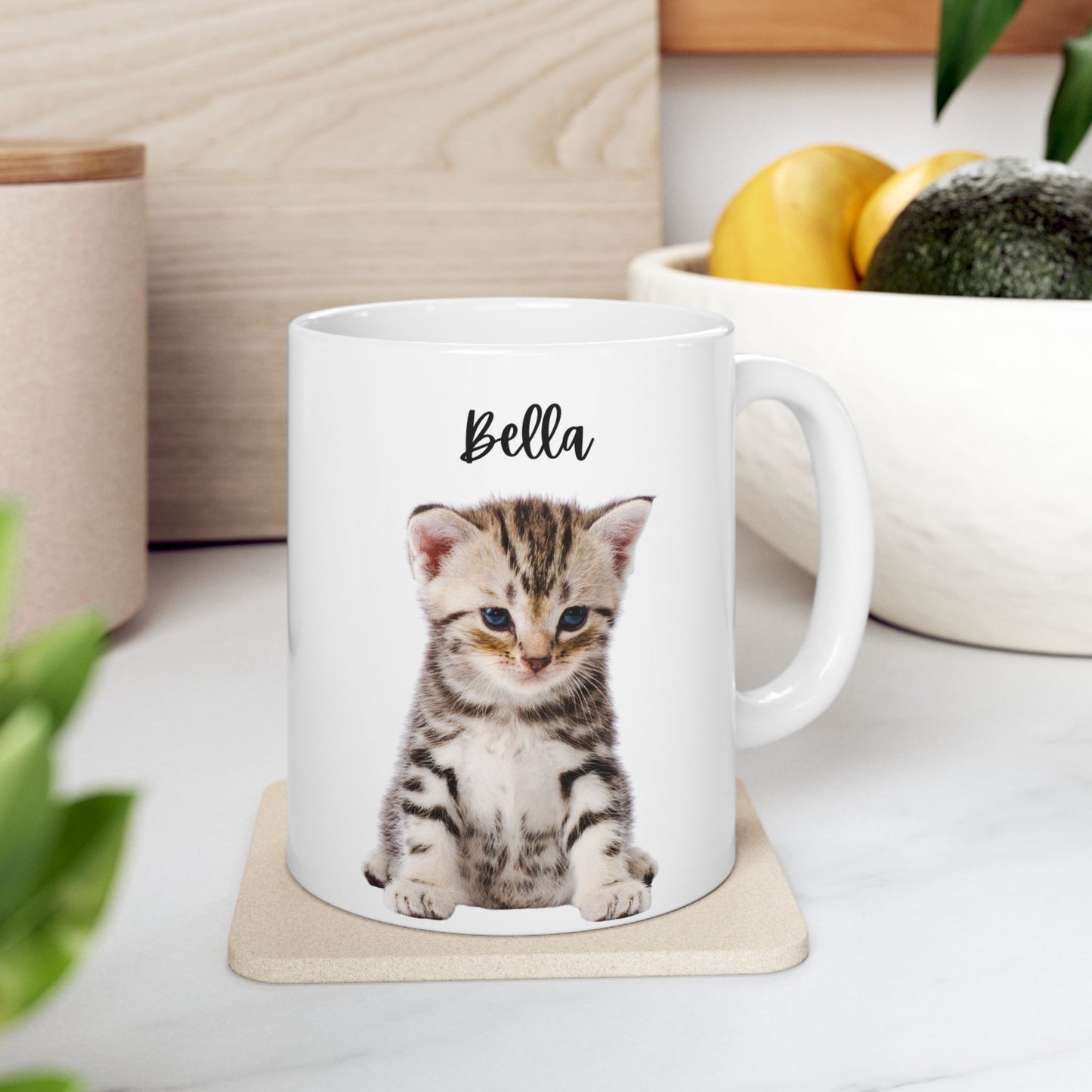 Cute Pet Ceramic Mug for Animal Lovers, Cat/ Dog Coffee Cup, Personalized Gift for Birthdays, Holidays, Home Decor - 14192
