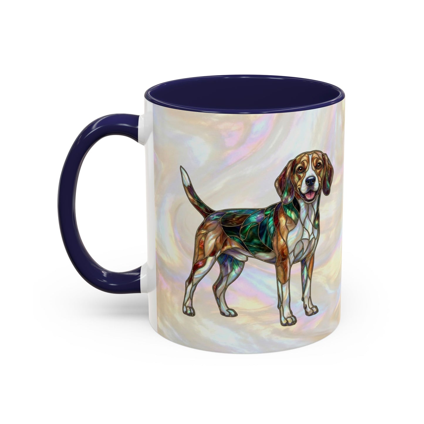 Beagle Accent Coffee Mug — Stained Glass Design (11/15oz) - 14615