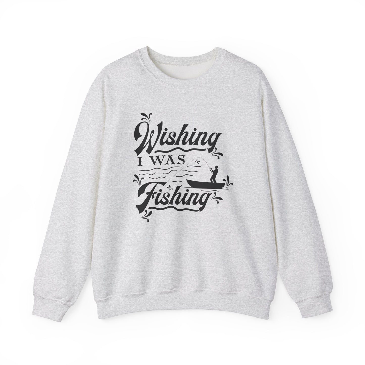 Wishing I Was Fishing - Unisex Heavy Blend™ Crewneck Sweatshirt