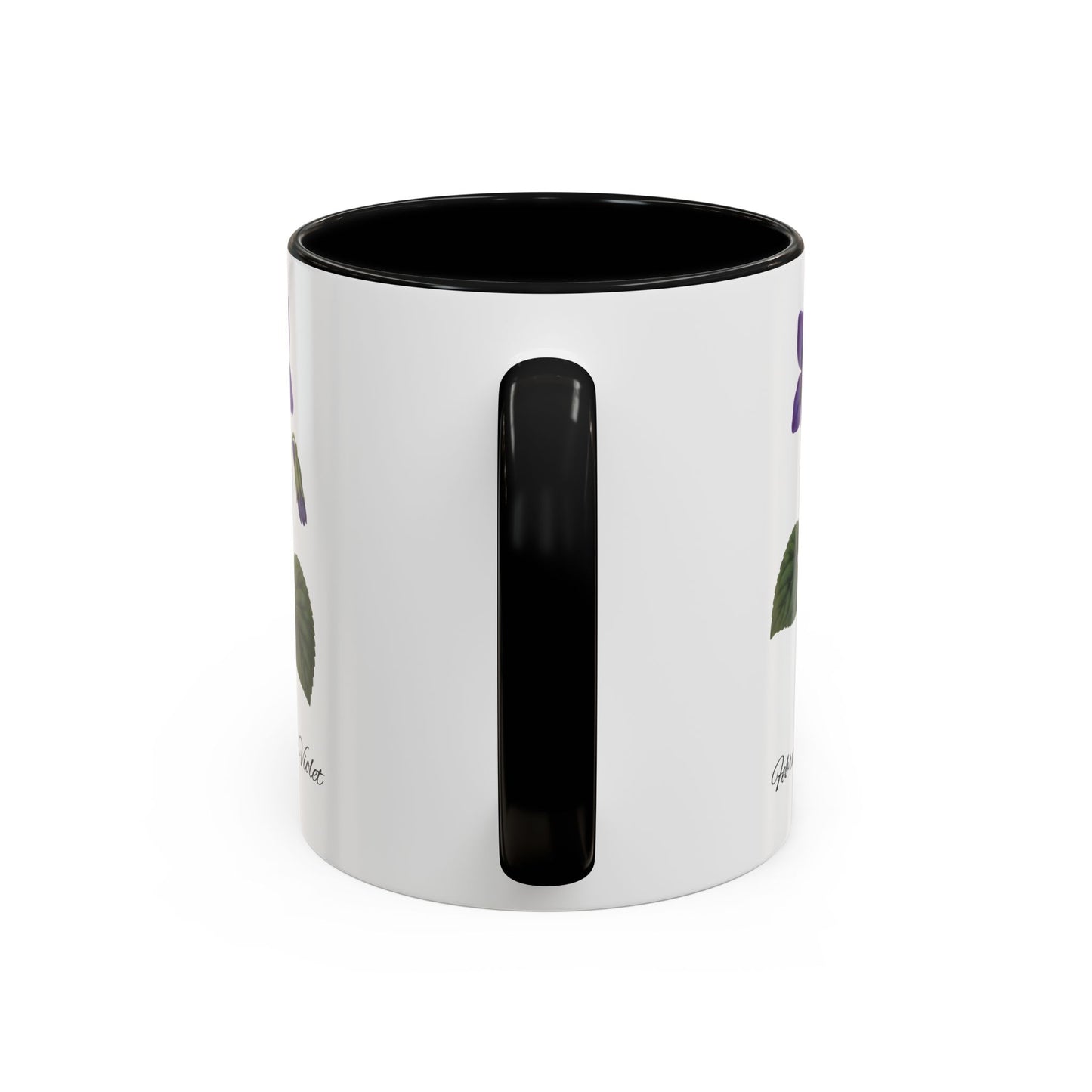 February Birth Flower Violet Mug – Personalized Name Coffee Cup - 14695
