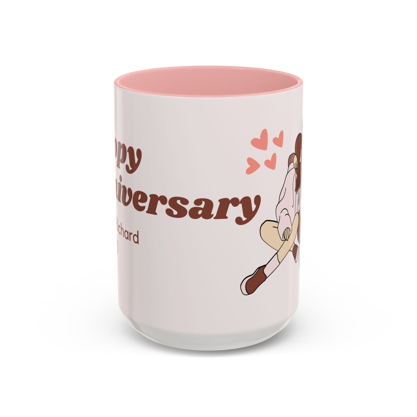 Happy Anniversary,  Details Customizable - Accent Coffee Mug (11, 15oz) - 11137